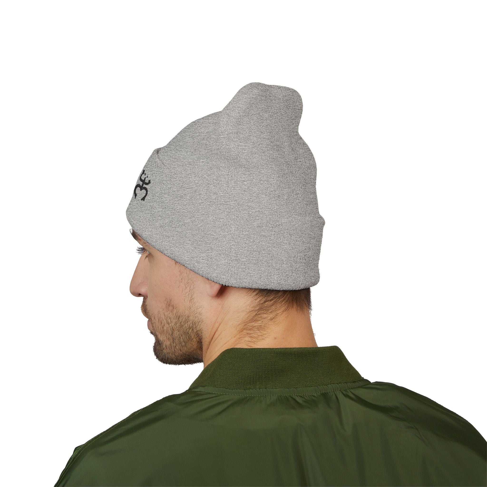 Embroidered 'Holi' Symbol Knit Hat Puerto Rico Beanie Hat – Boricua Pride Cuffed Winter Hat