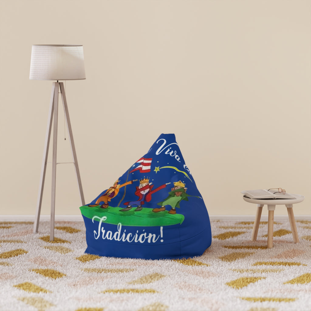 The Tree Kings Puerto Rican Tradición Bean Bag Cover  Festive Island Dance Design