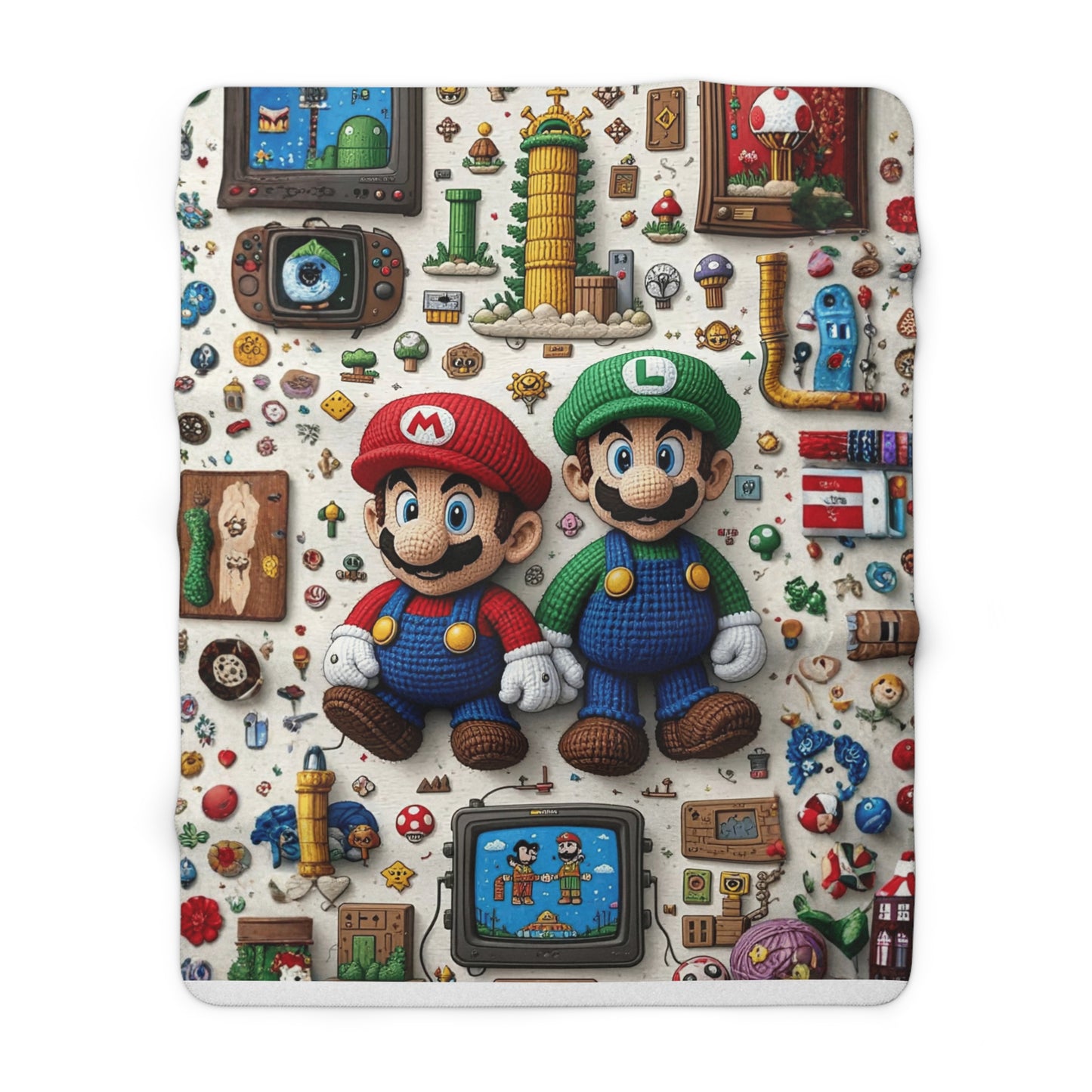 Kids Cartoon Blanket Retro Video Game Plush Throw