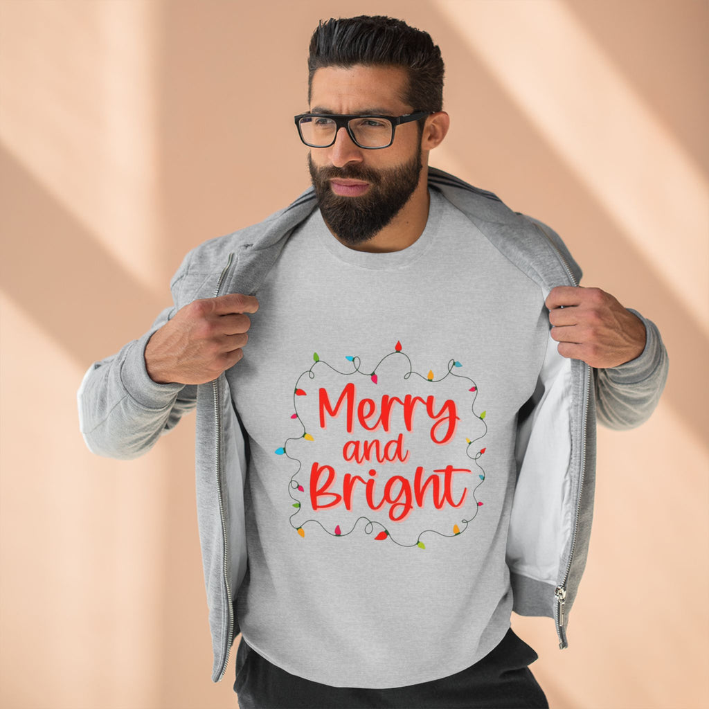 Christmas T-Shirts & Sweatshirts | Holiday Graphic Tees & Cozy Festive Wear Merry and Bright Crewneck Sweatshirt