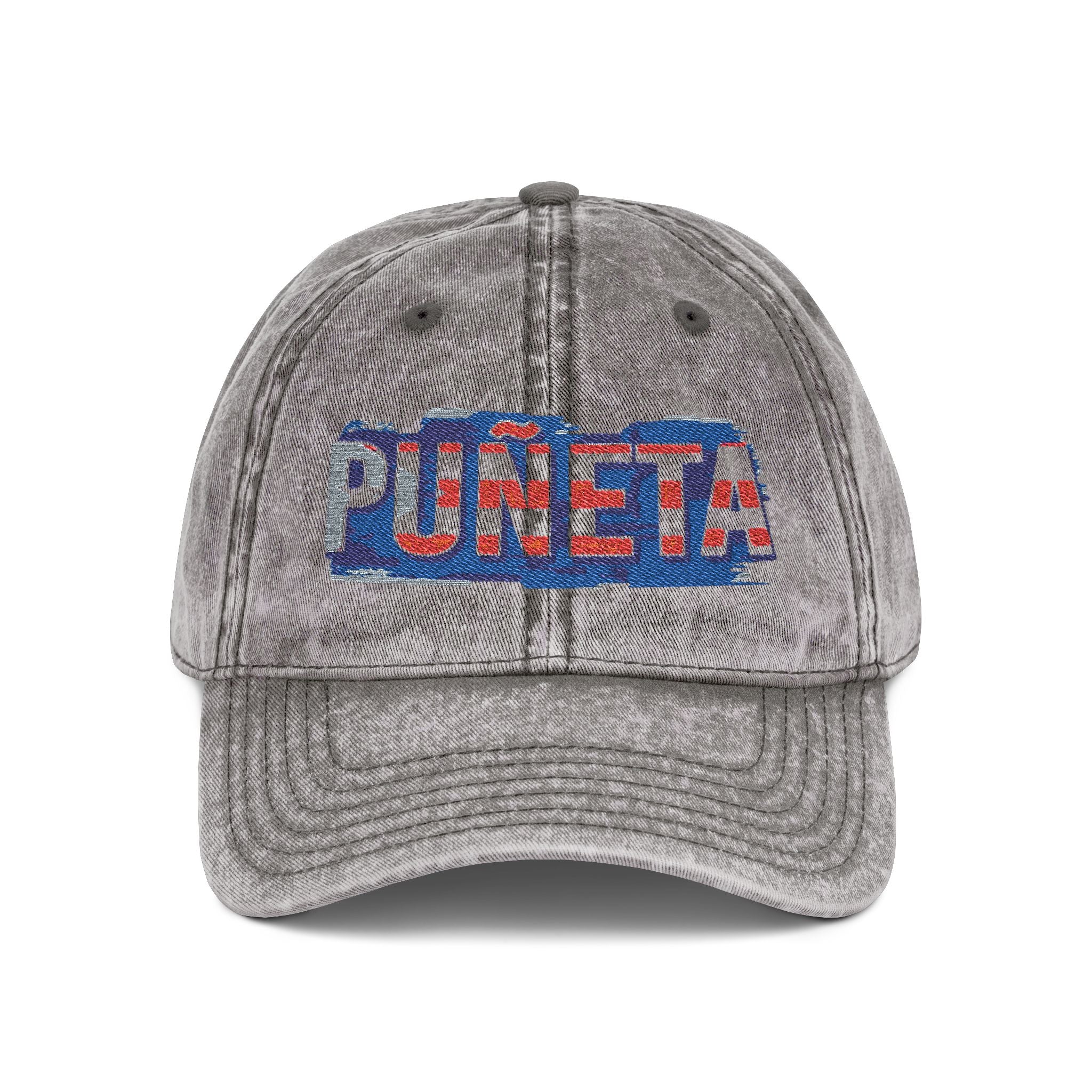 Puerto Rico Pride Knit Hat Vintage Embroidered Cap Puneta Red Hat for Casual Style