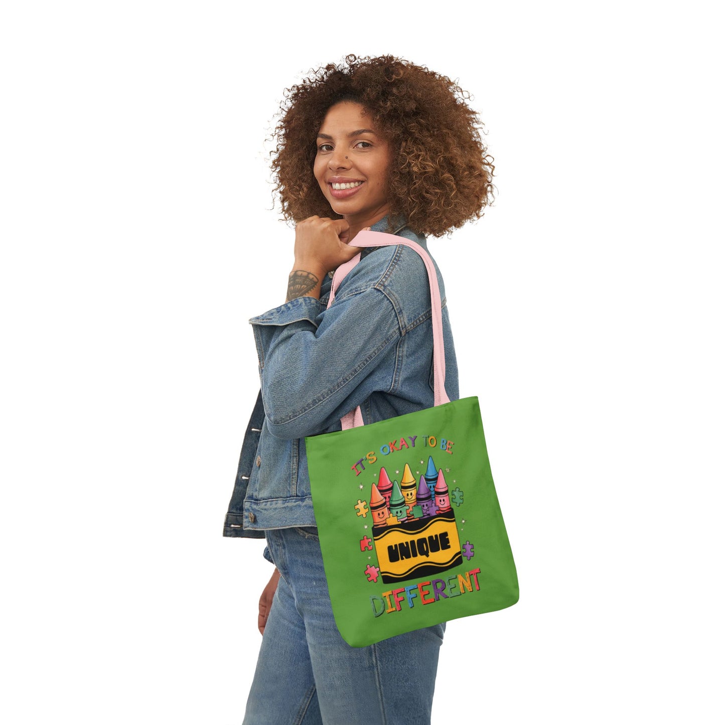 Autism Awareness & Pride Collection Unique Canvas Tote Bag with Colorful Castle Design