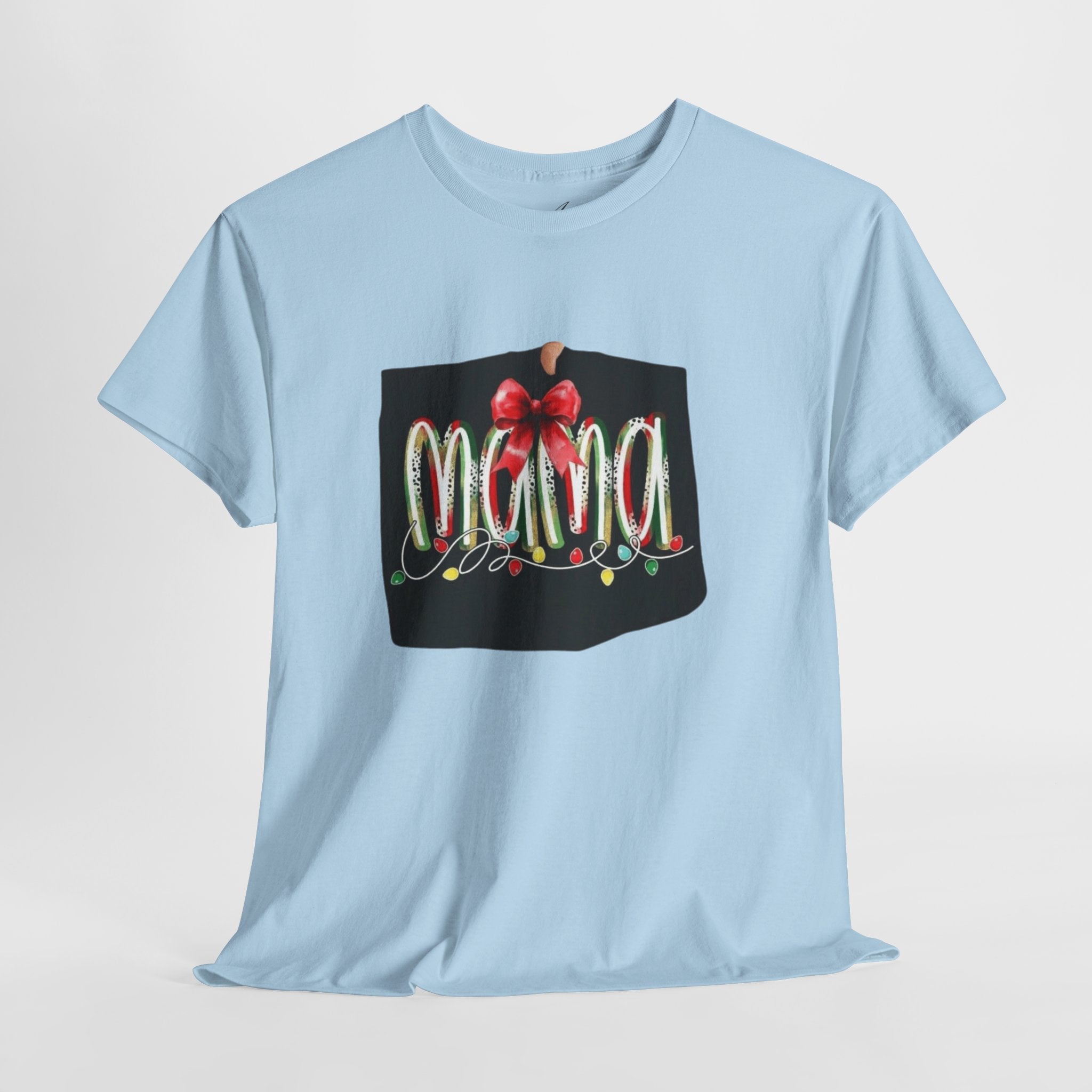 Festive Mama Tee, Cozy Holiday Shirt, Gift for Mom, Christmas T-Shirt, Unisex Cotton Tee