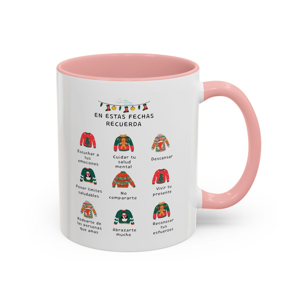 Coffee Mug — 'En Estas Fechas Recuerda' Holiday Sweater Reminder Accent Mug (11/15oz)