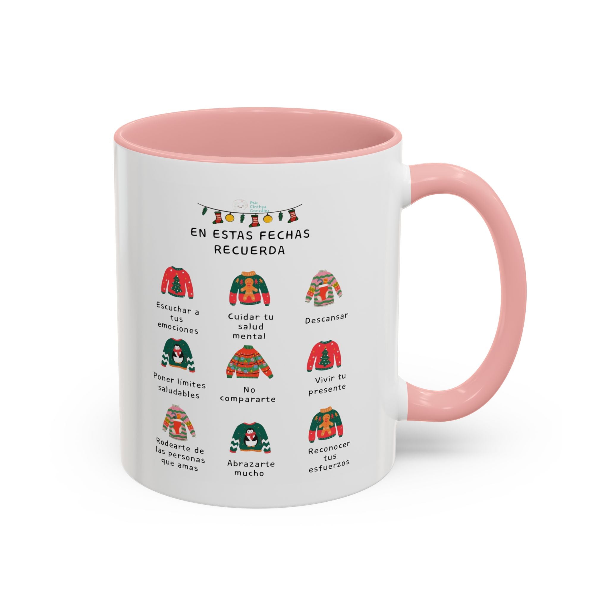 Coffee Mug — 'En Estas Fechas Recuerda' Holiday Sweater Reminder Accent Mug (11/15oz)