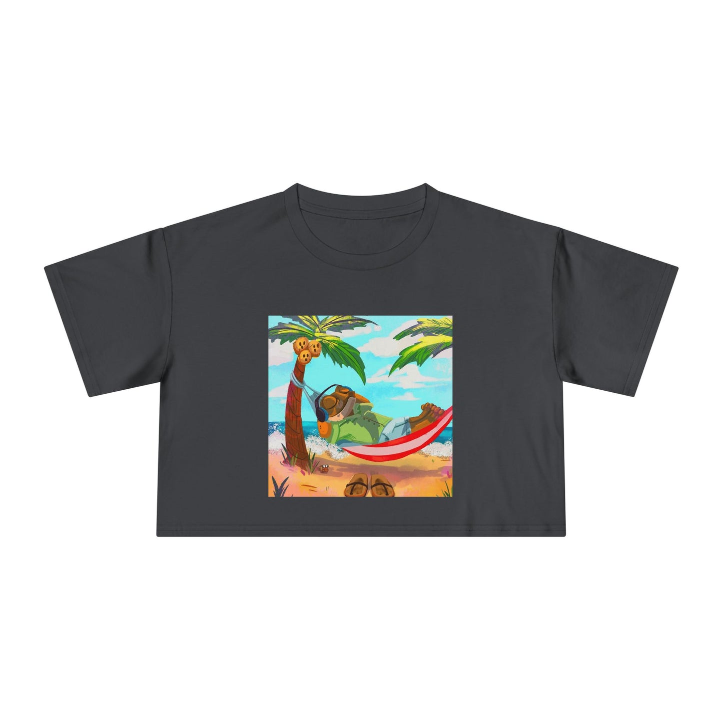 Boriqua T-Shirt Tropical Paradise Crop Tee - Chill Vibes, Women's Casual Top, Summer Style, Beachwear, Vacation Shirt