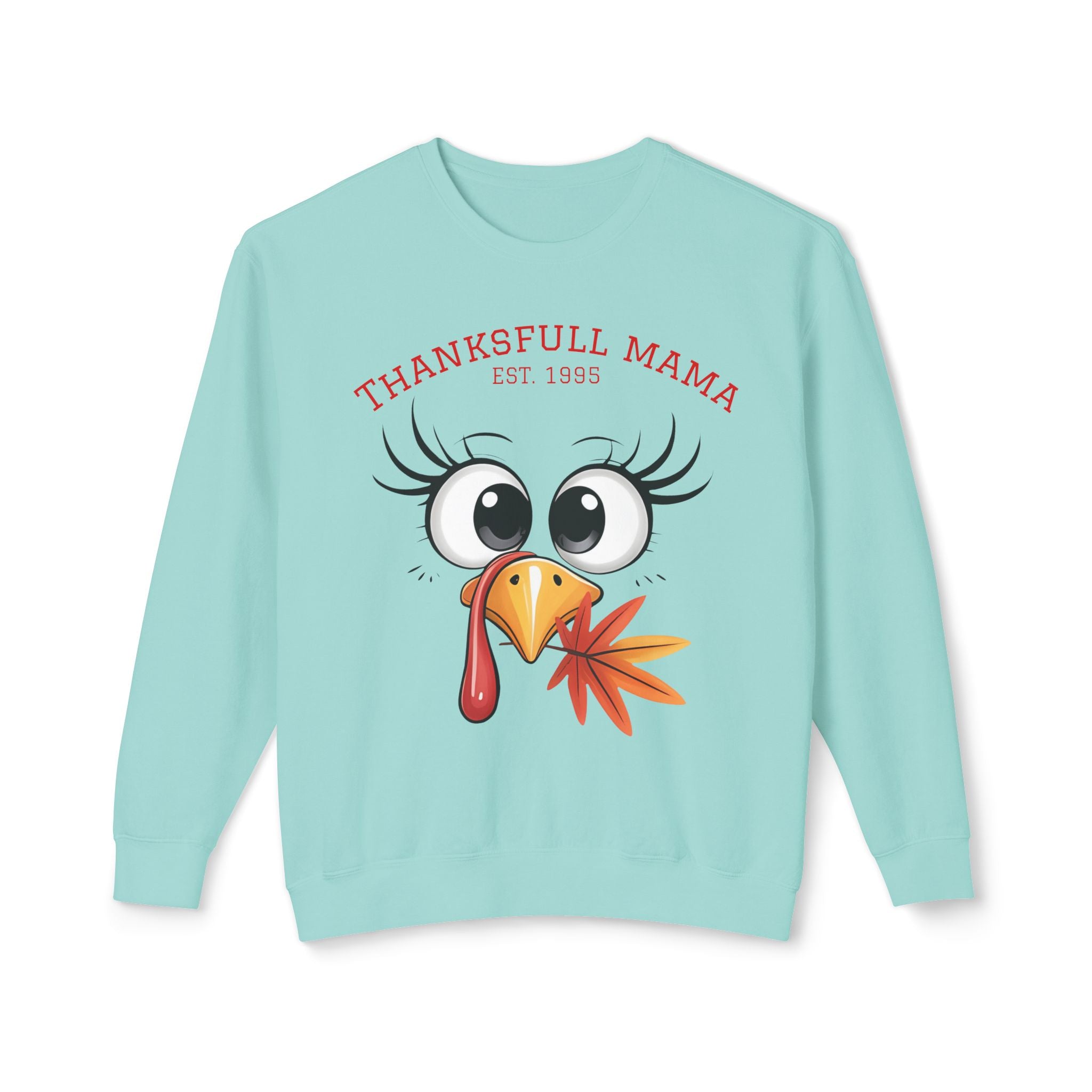 Thanksgiving Mama Sweatshirt  Cute Turkey Face "Thanksgfull Mama" Fall Pullover Fall T-Shirts and Sweatshirts Collection