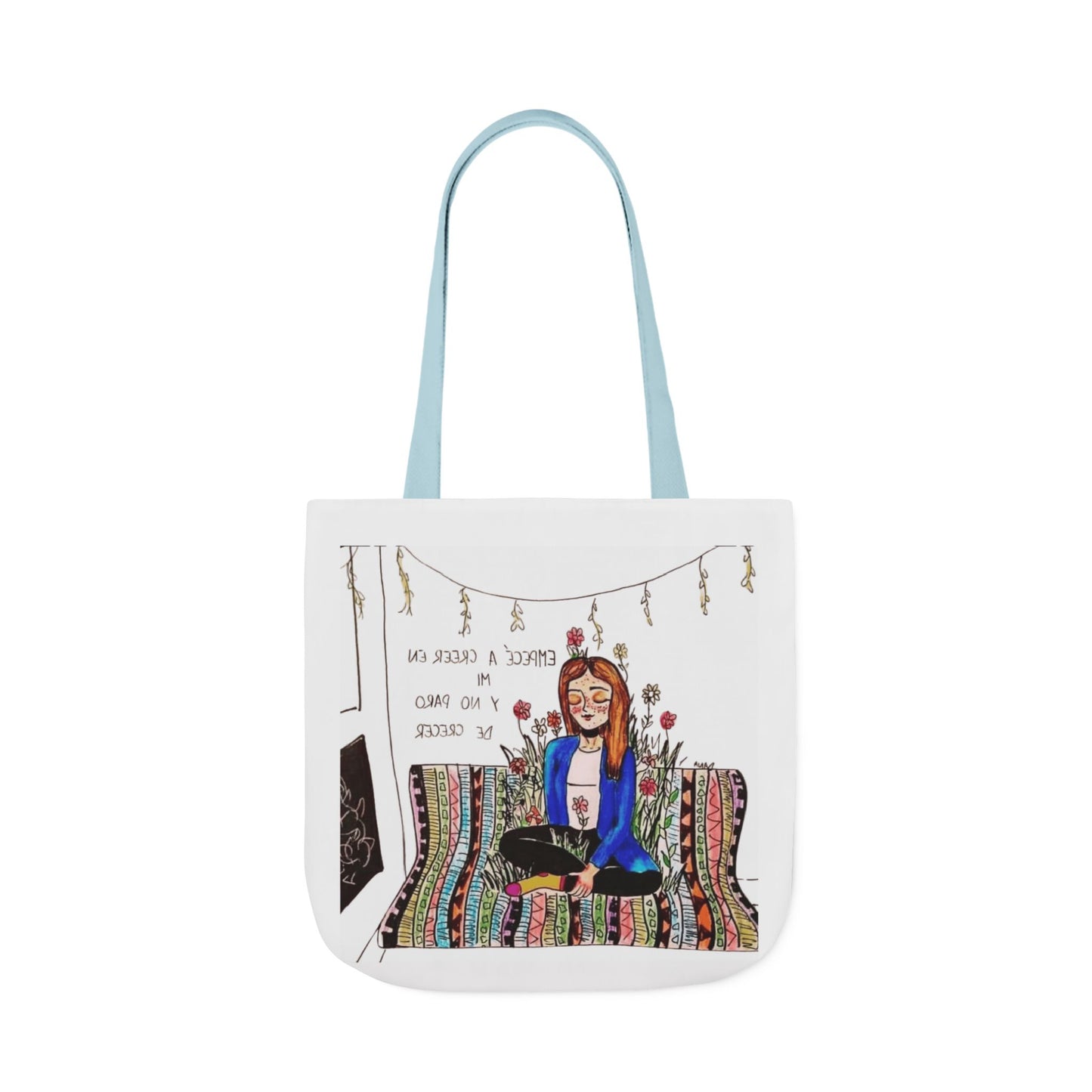 Lleva inspiración contigo a donde vayas Bohemian Style Canvas Tote Bag, Inspirational Art, Ideal for Gifts, Eco-Friendly Shopping, Beach Days, Travel Adventures