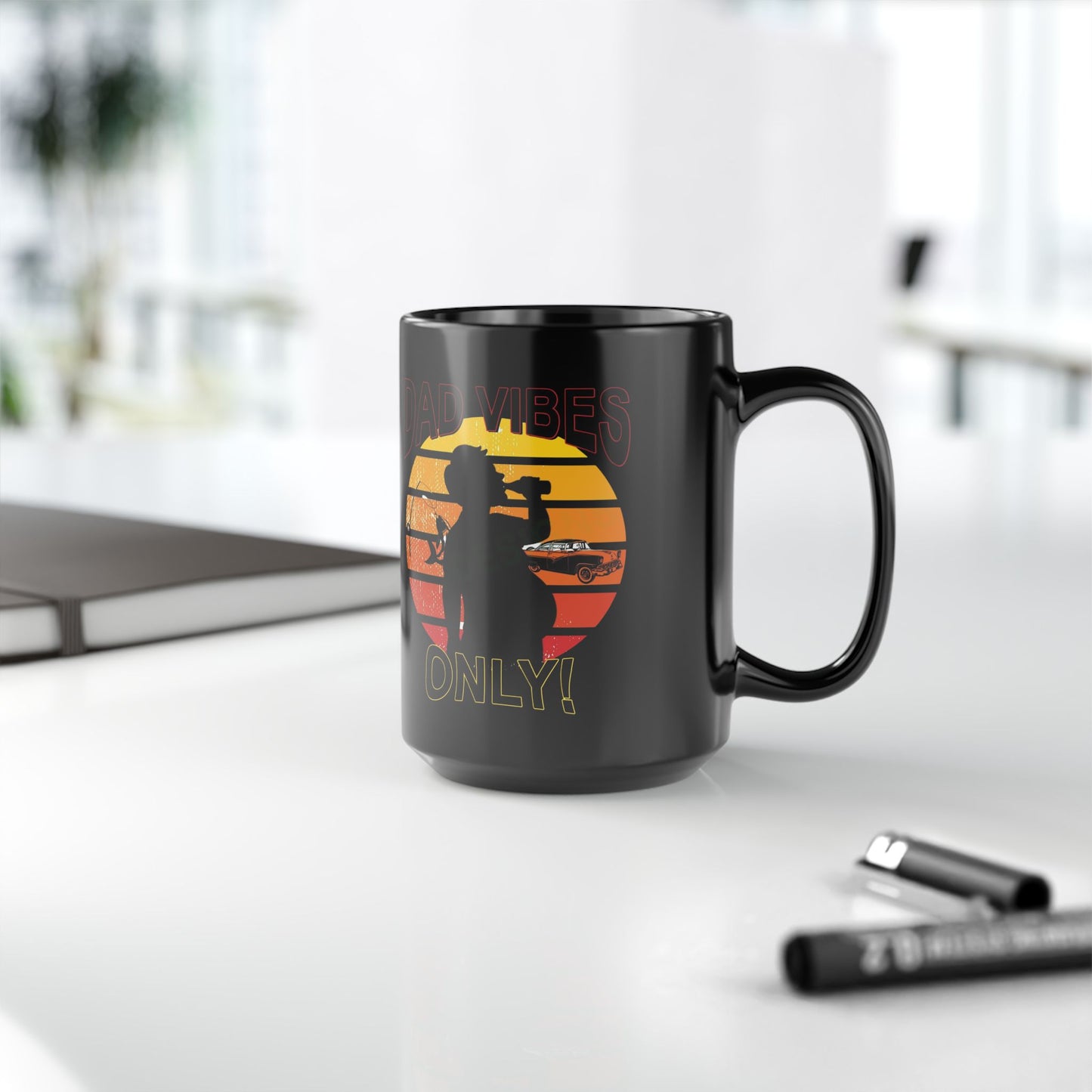 Retro Dad Vibes Only Mug Fun Gift for Dads Cool Coffee Mug Perfect for Father's Day