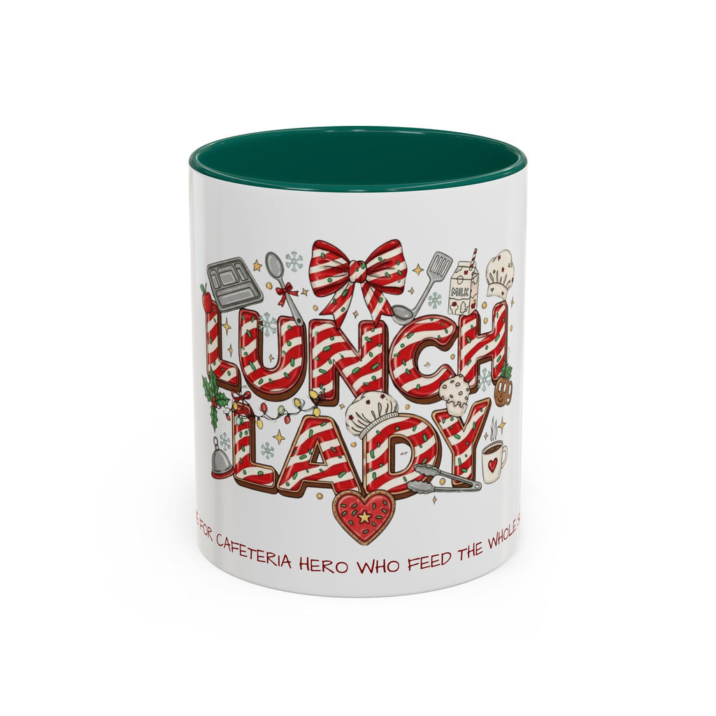Lunch Lady Mug "Cafeteria Hero Who Feeds the Whole School With Love" | 11oz/15oz Gift  School Staff Christmas Mug Collection