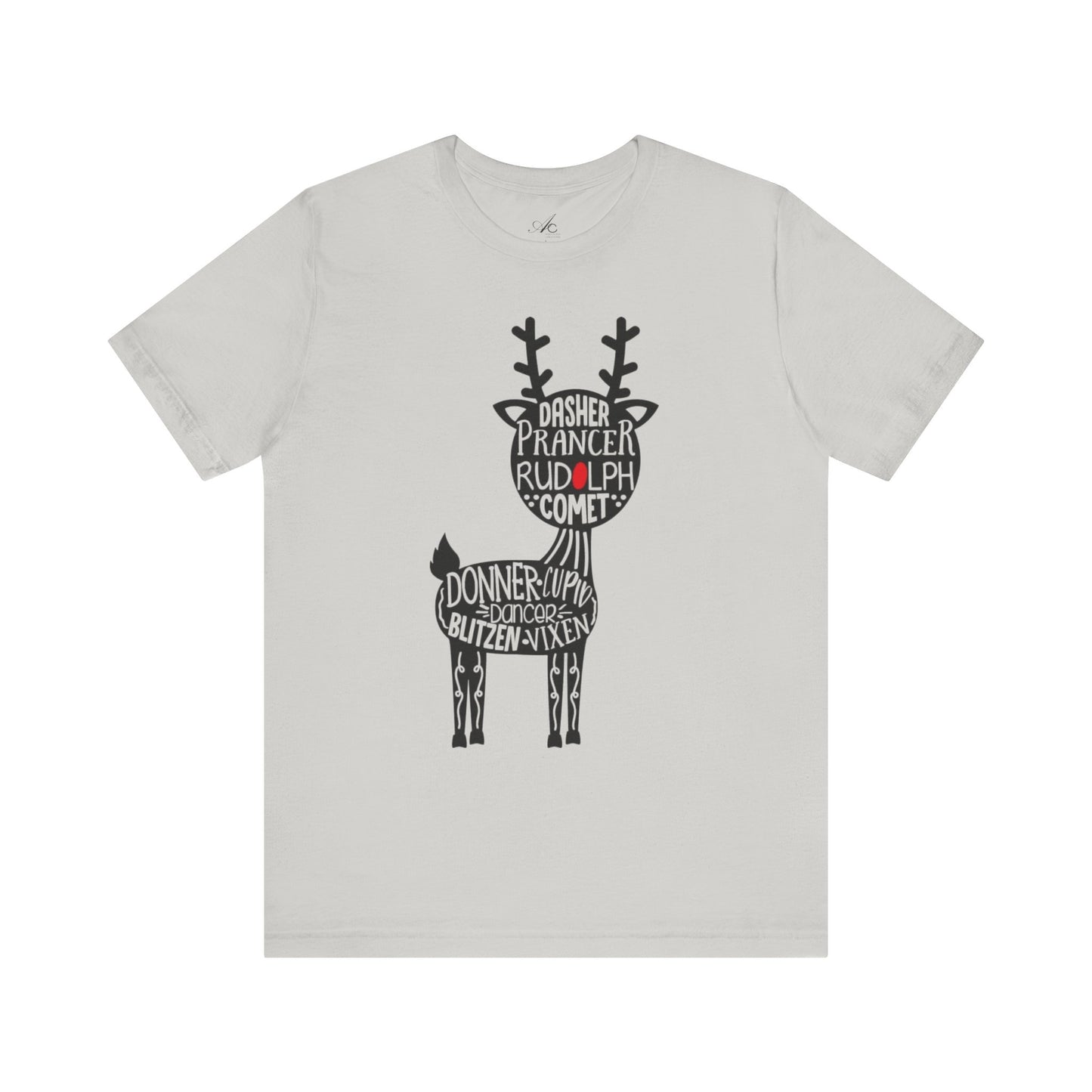 Christmas Reindeer Graphic Tee - Unisex Jersey Short Sleeve Shirt