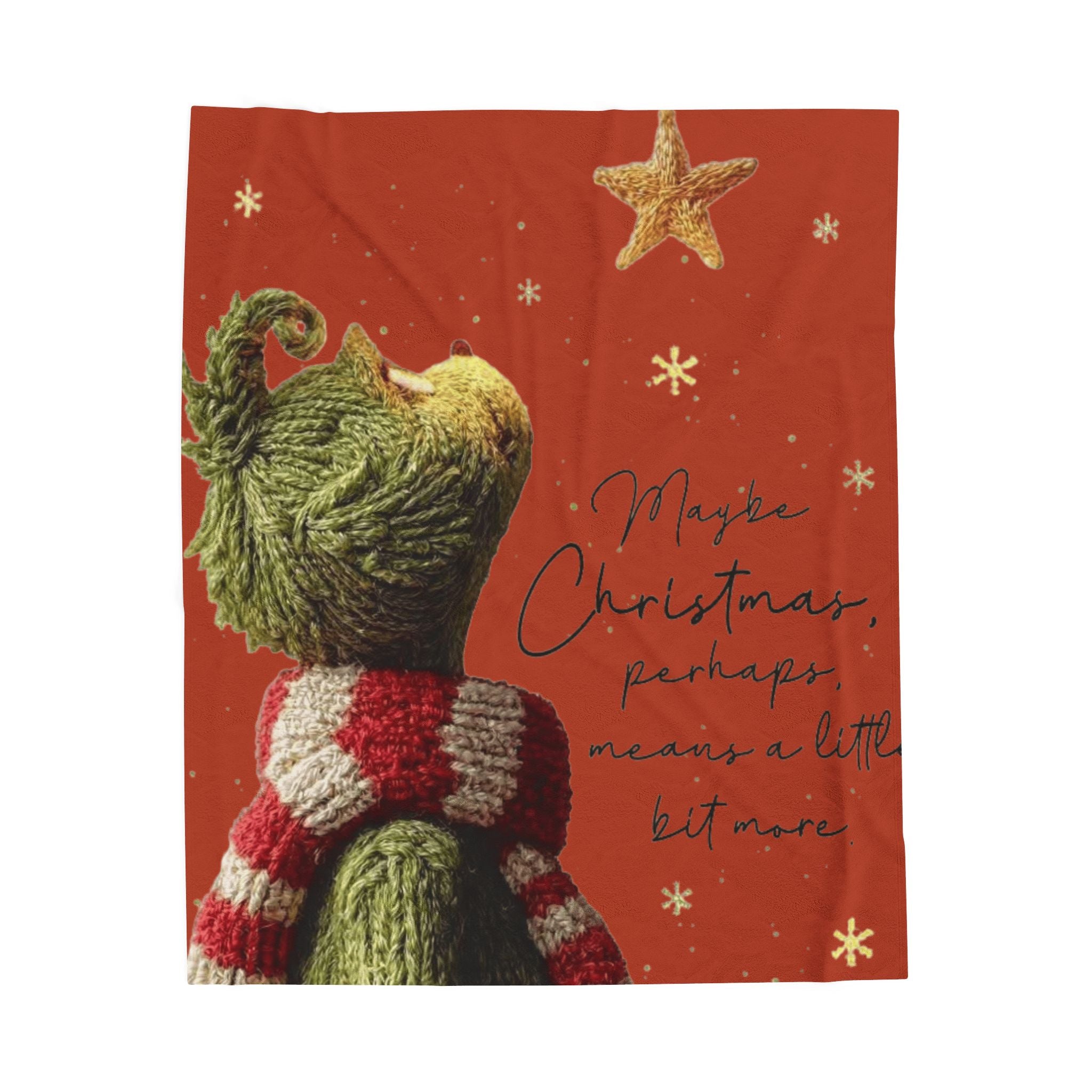 Christmas Plush Blanket  'Maybe Christmas, perhaps, means a little bit more' Cozy Holiday Throw