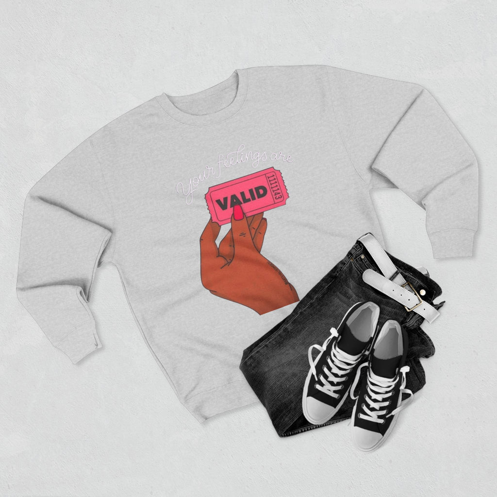 Valid Ticket Crewneck Sweatshirt  Empowerment Graphic Pullover Valentine’s Day sweaters