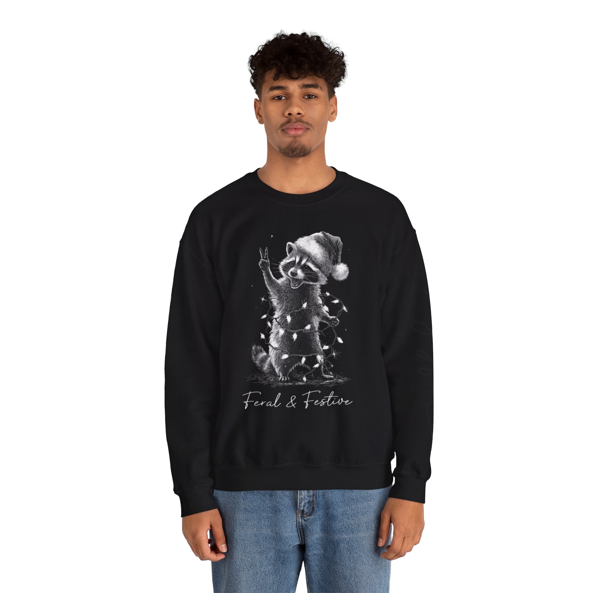 Holiday Raccoon Crewneck Sweatshirt Christmas Tshirts and sweaters,