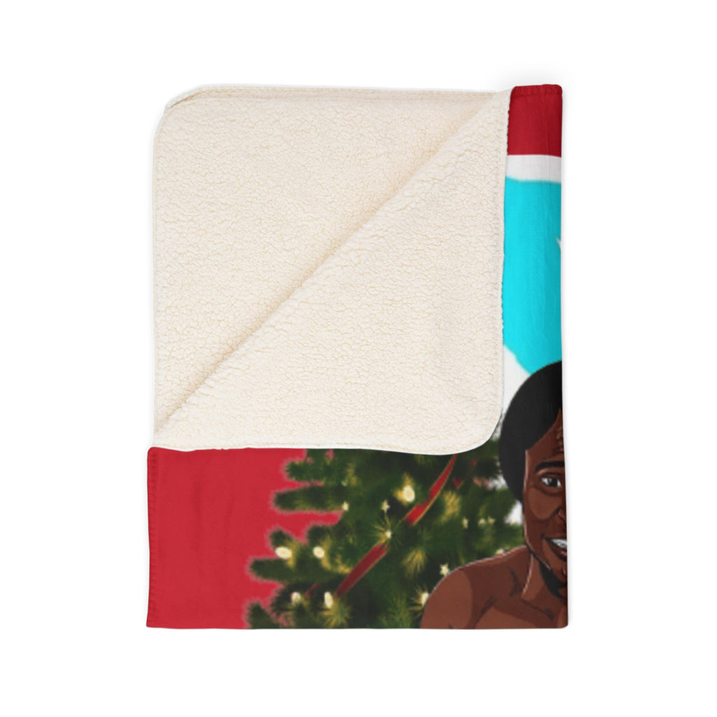 Carlitos Colon Feliz Navidad Puerto Rican Boxing Holiday Sherpa Blanket