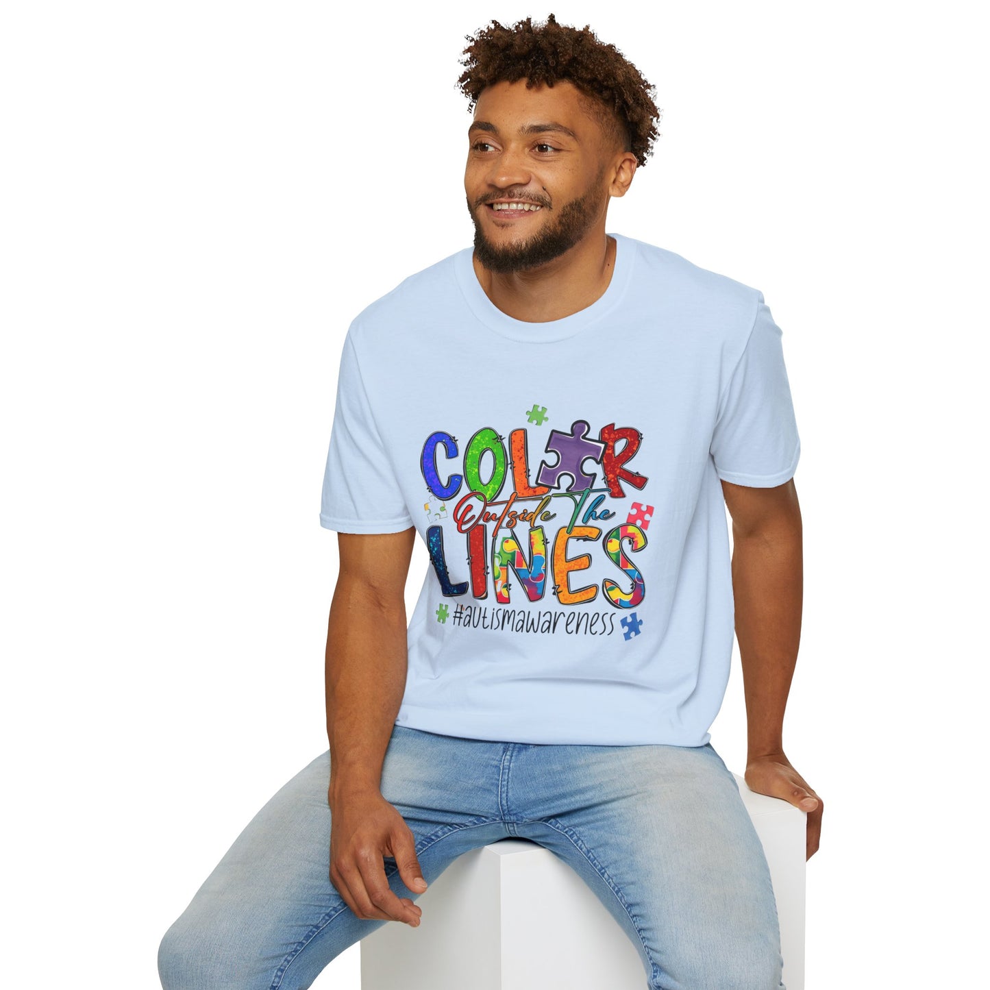 Color Outside the Lines Unisex T-Shirt for Autism Awareness