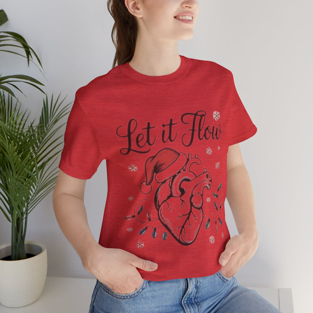 Let It Flow Heart Tee  Christmas Anatomical Heart Shirt