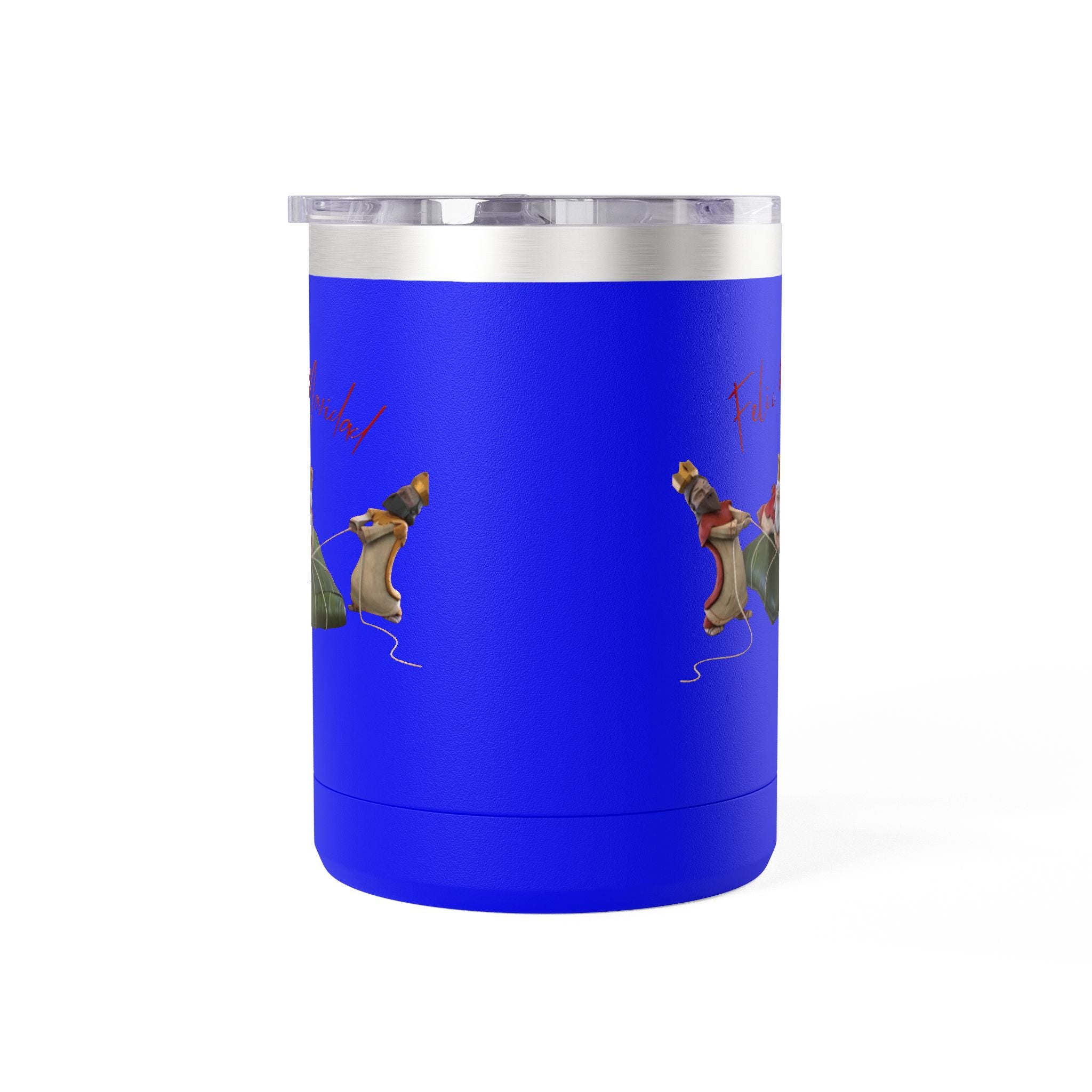 3 KINGS Holiday Travel Tumbler — 'Feliz Navidad' Dachshund Santa Design Coffee Cup for Fun Celebrations