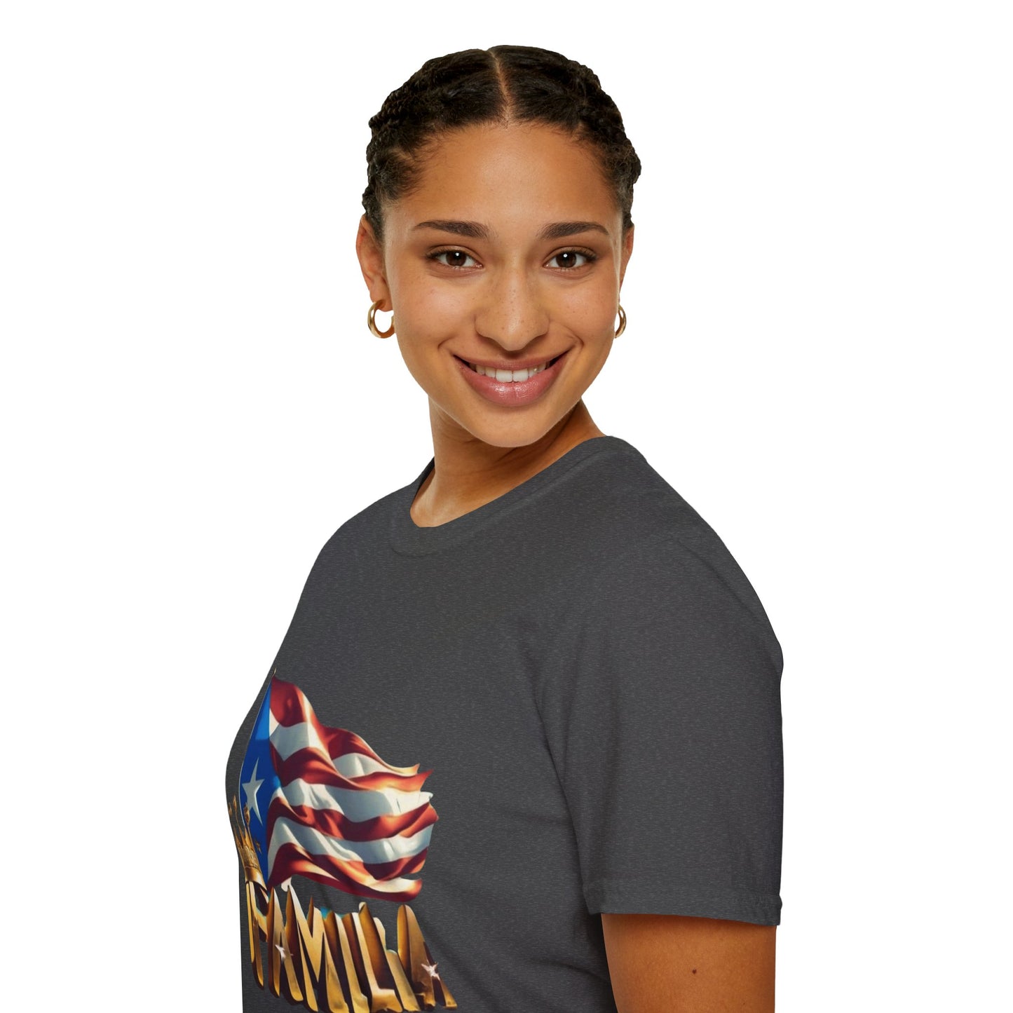 Puerto Rican Familia T-Shirt, Unisex Softstyle Tee, Patriotic Shirt, Family Unity Gift, Summer Celebration Apparel