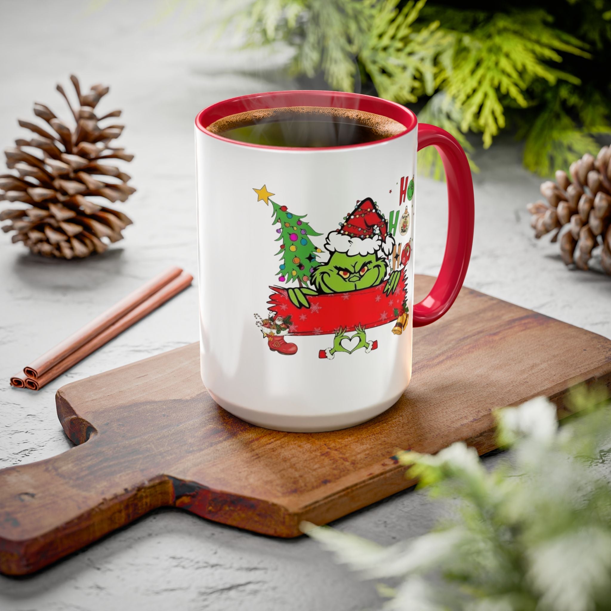 Christmas Grinch Mug (11oz & 15oz)  Funny Holiday Coffee Cup with Grinch Illustration Christmas Mugs Collection!