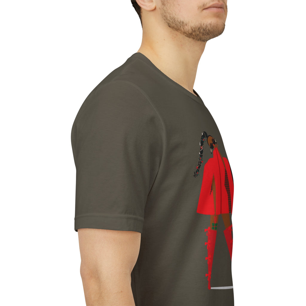 December Fashion Tee  Red Coat Model Graphic Shirt