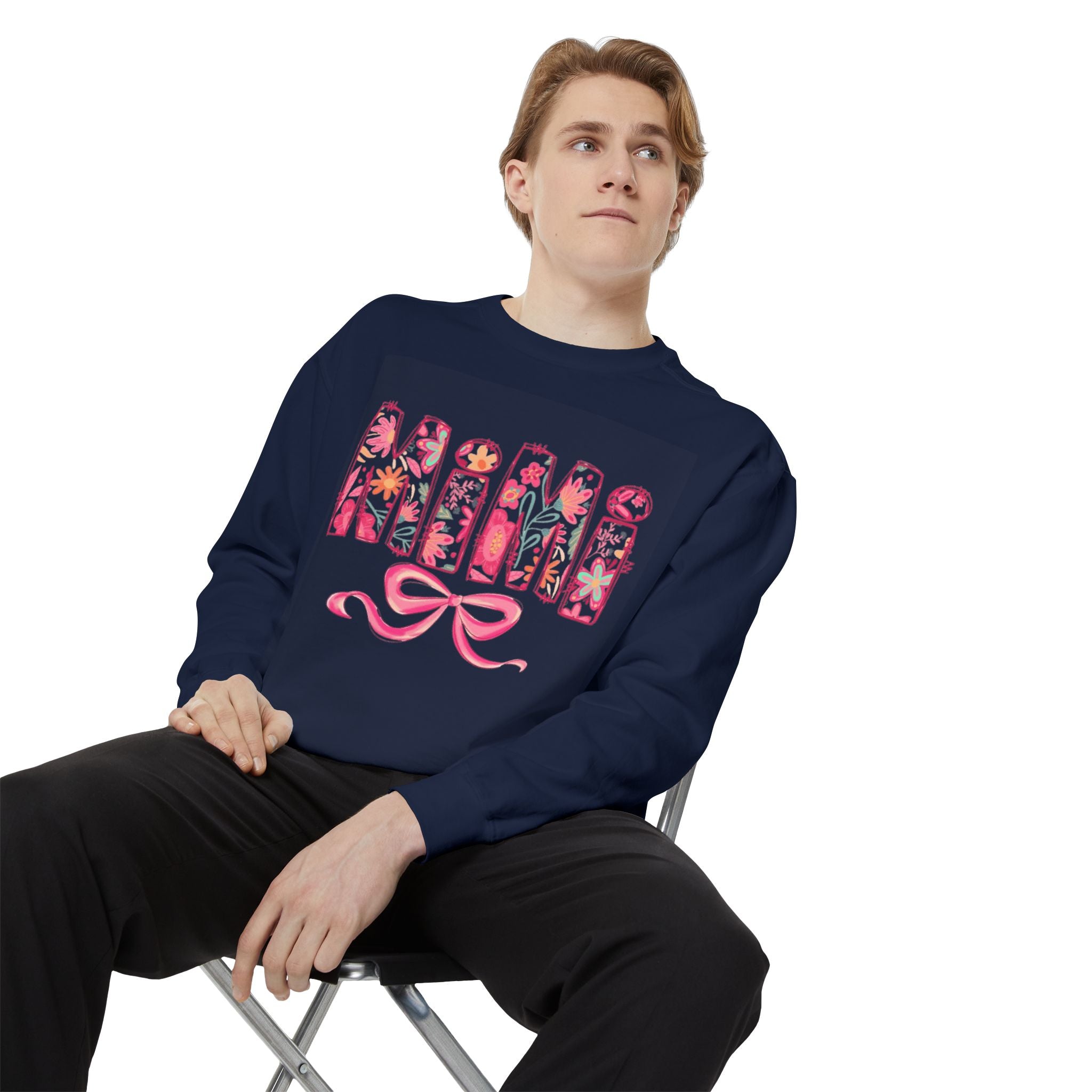 Mama Floral Sweatshirt  Pink Floral 'MAMA' Design with Bow