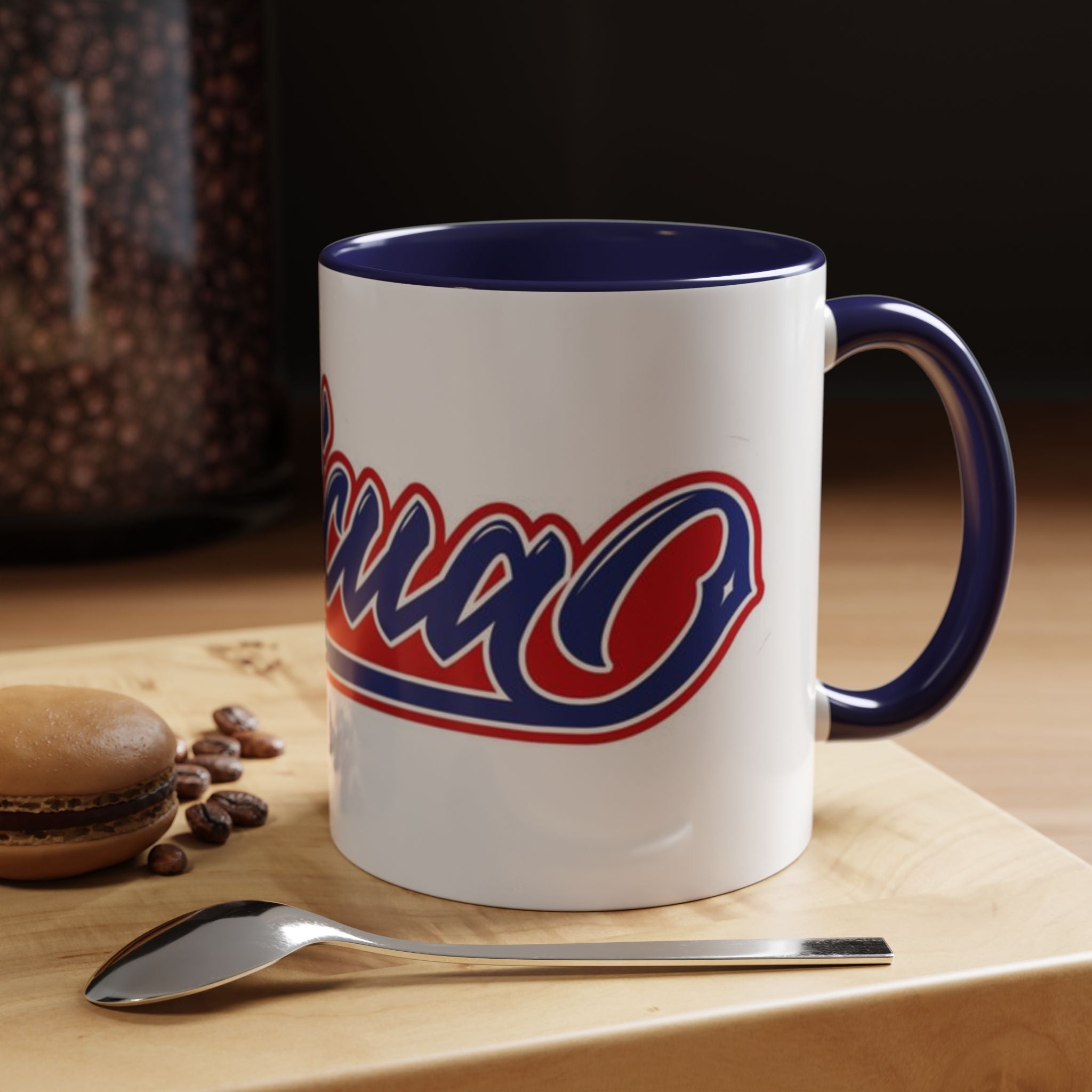 Puerto Rico Script Accent Coffee Mug — Retro Red & Blue 'Boricua' Design (11/15oz)