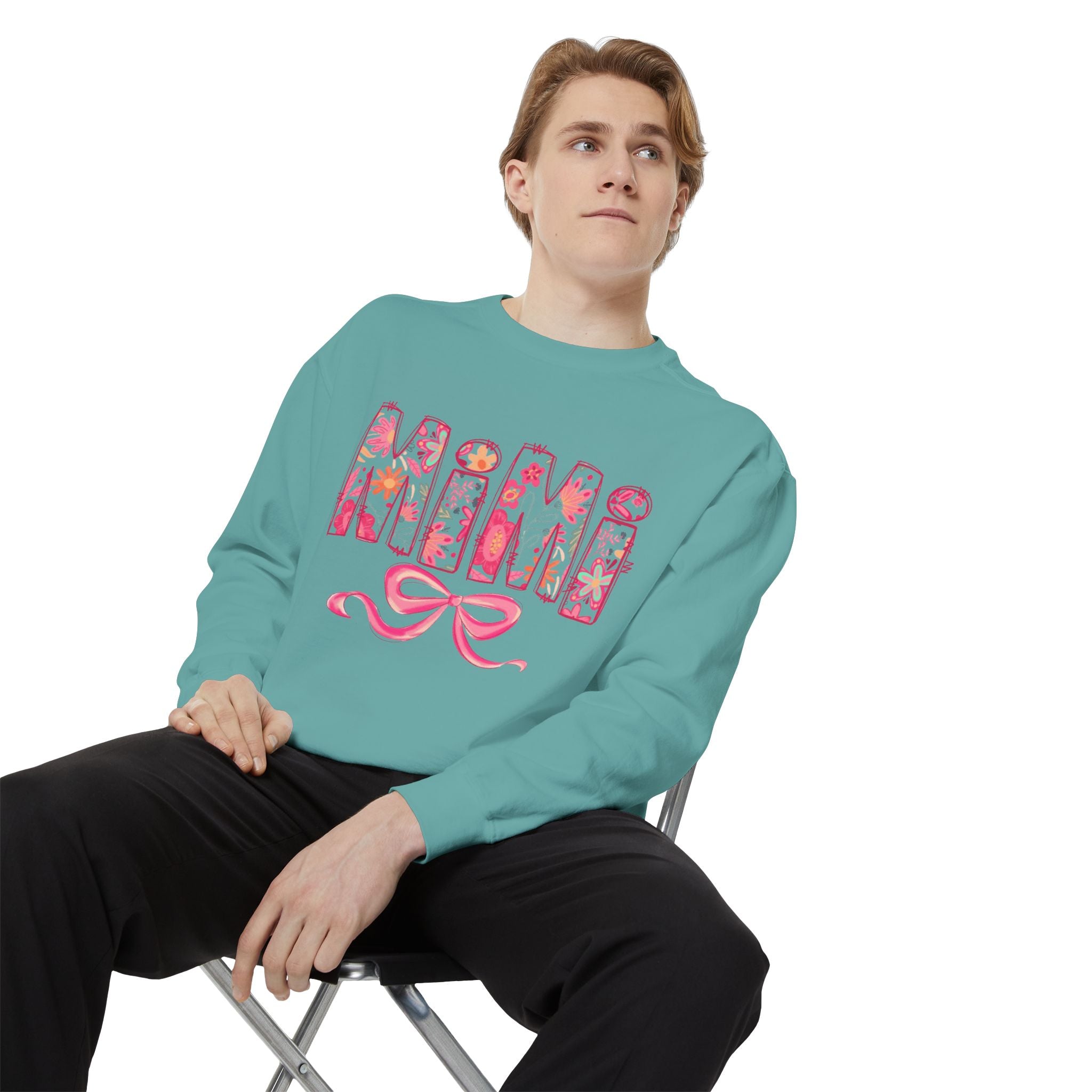 Mama Floral Sweatshirt  Pink Floral 'MAMA' Design with Bow