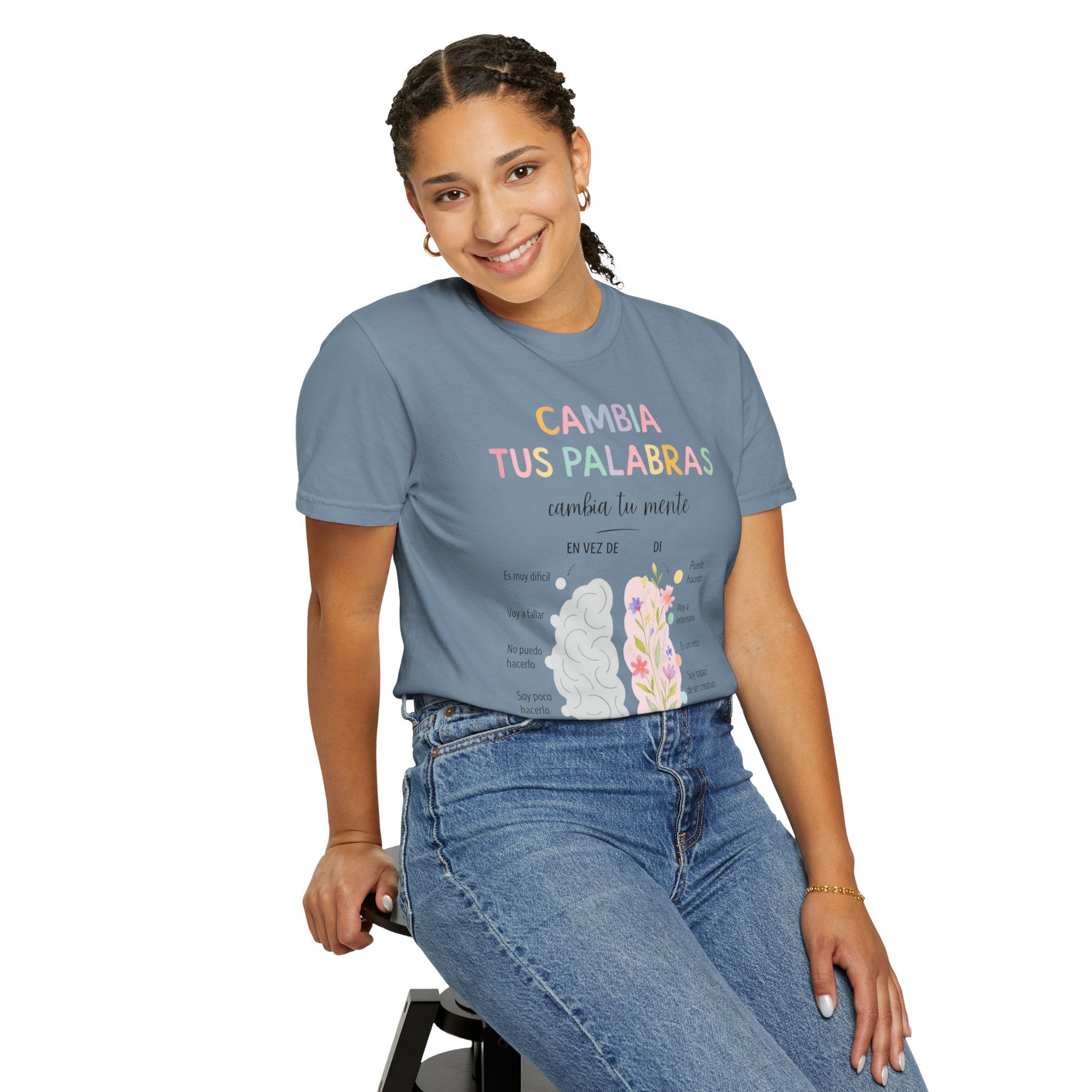 Cambia Tus Palabras Floral Positivity T-Shirt