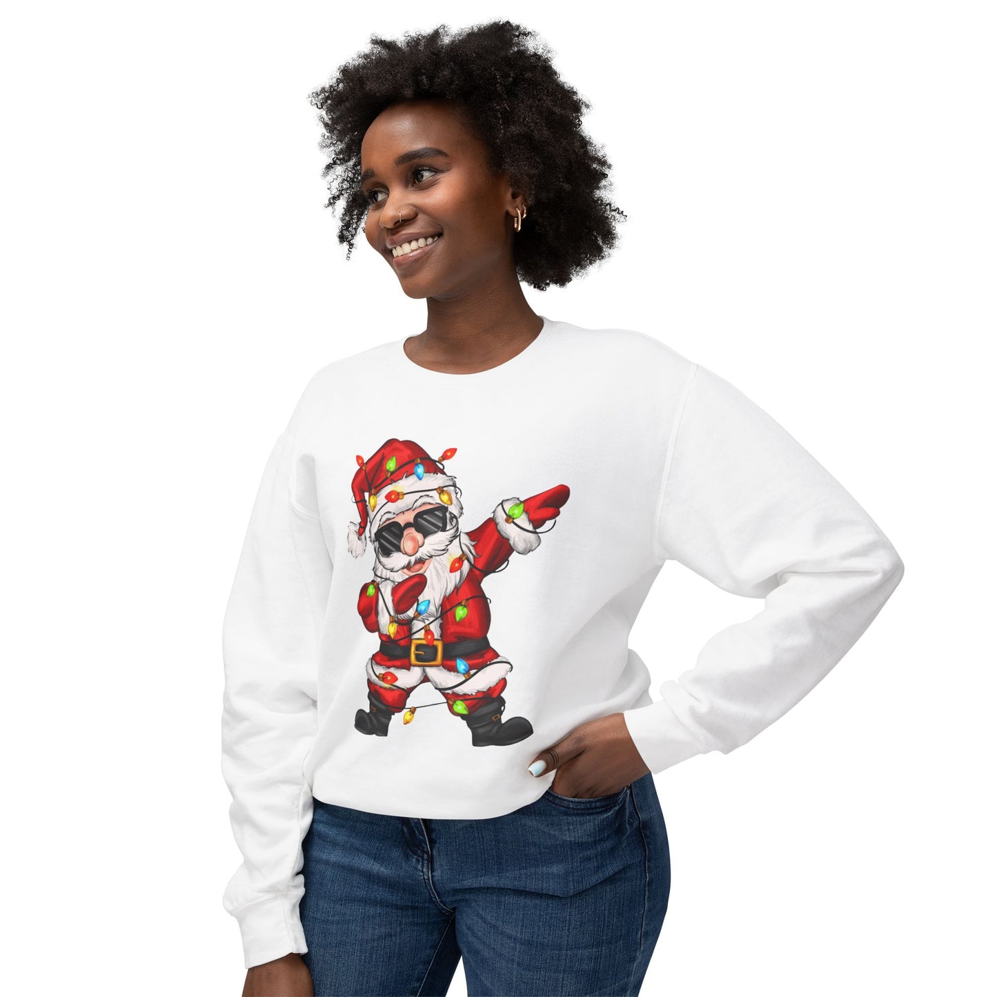 Funny Christmas tee Dabbing Santa Crewneck Sweatshirt  Funny Christmas Holiday Pullover