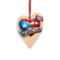 Puerto Rican Heart Wooden Ornament - Celebrate Boricua Pride