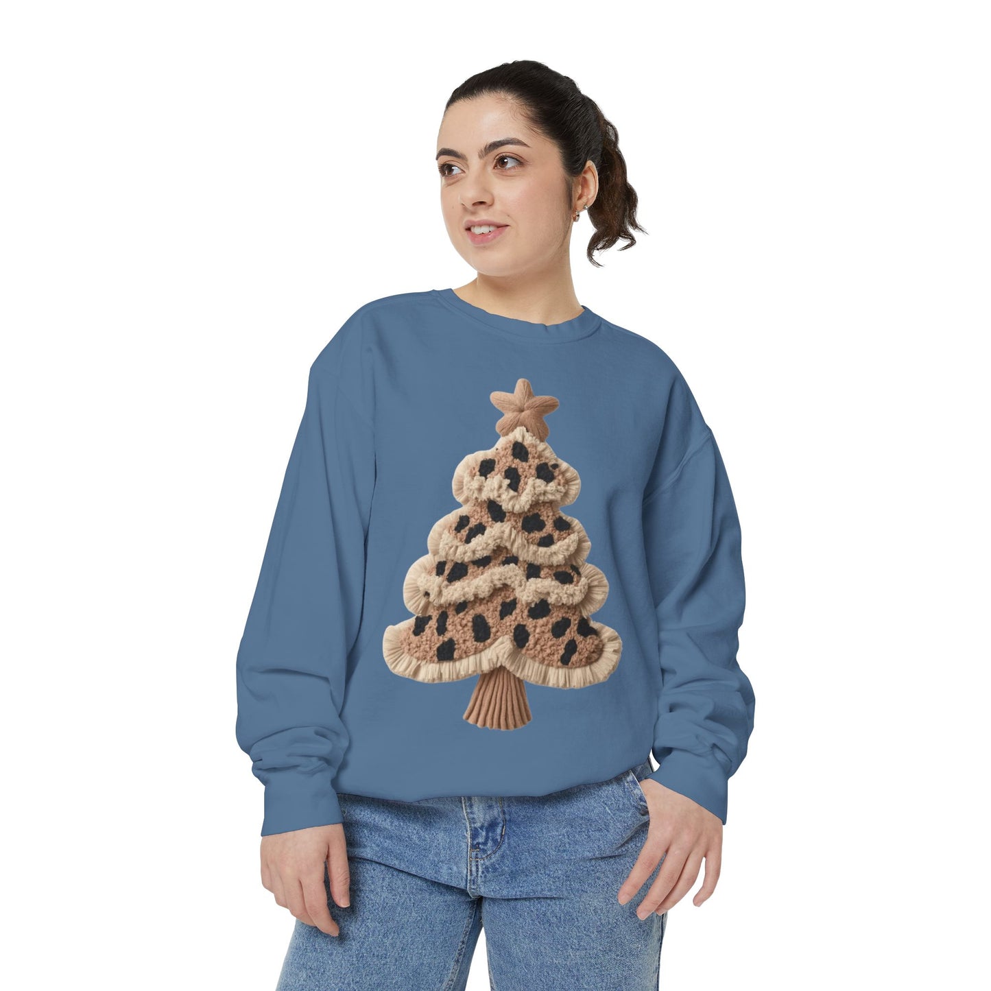 Leopard Knit Christmas Tree Sweatshirt unique festive designs and joyful