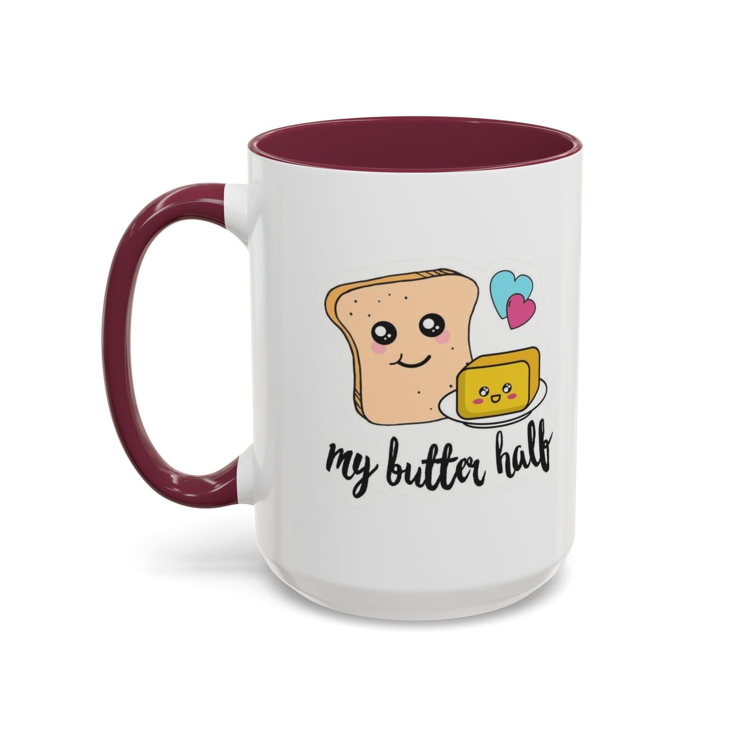 Motivational & Funny Quote Mugs Uplifting Coffee Cup Gifts Cute Foodie Relationship Mug My Butter Half Design, Colorful 11oz & 15oz