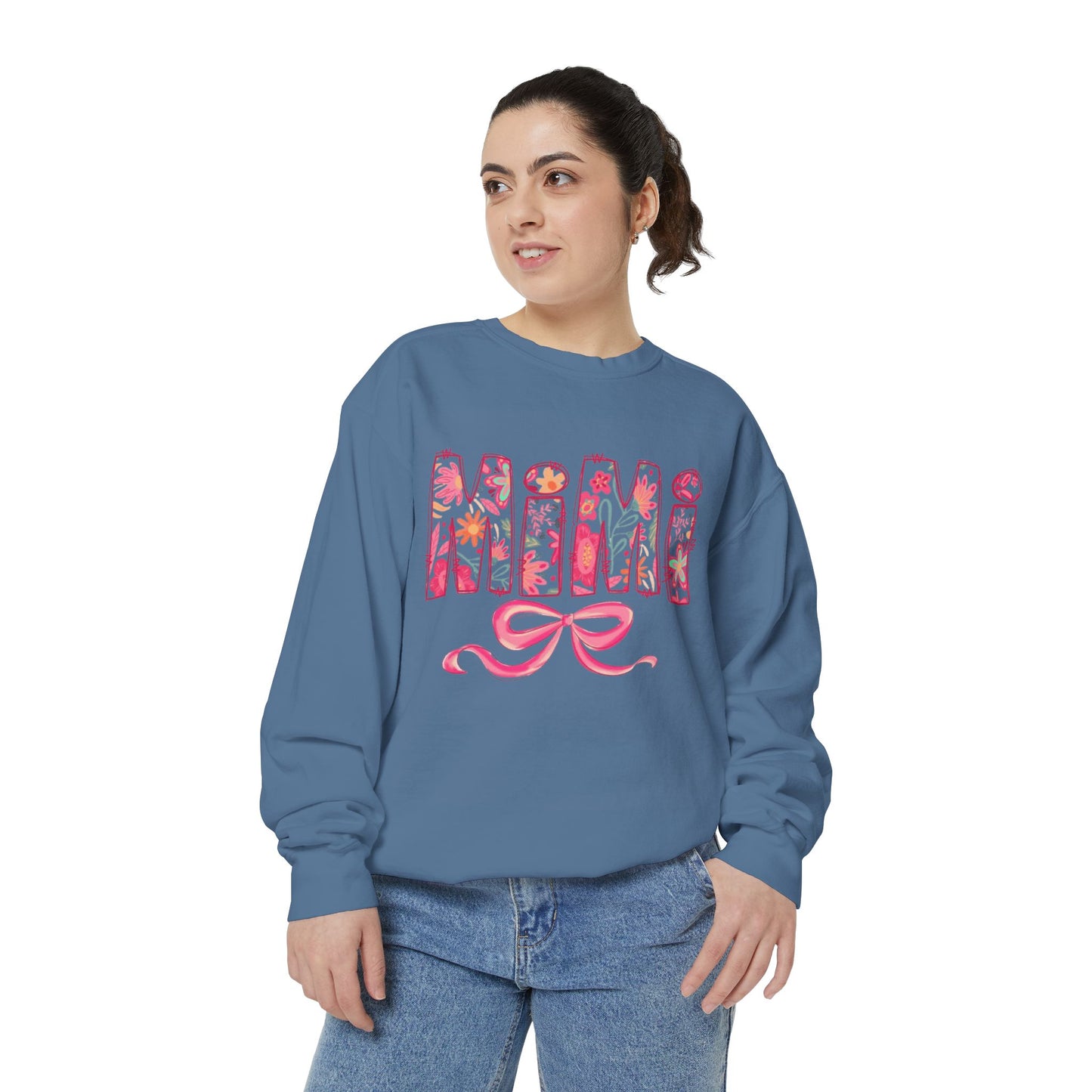 Mama Floral Sweatshirt  Pink Floral 'MAMA' Design with Bow