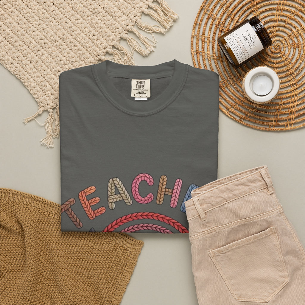 Teacher Rainbow Pencil & Apple T-Shirt — Back-to-School Gift for Educators