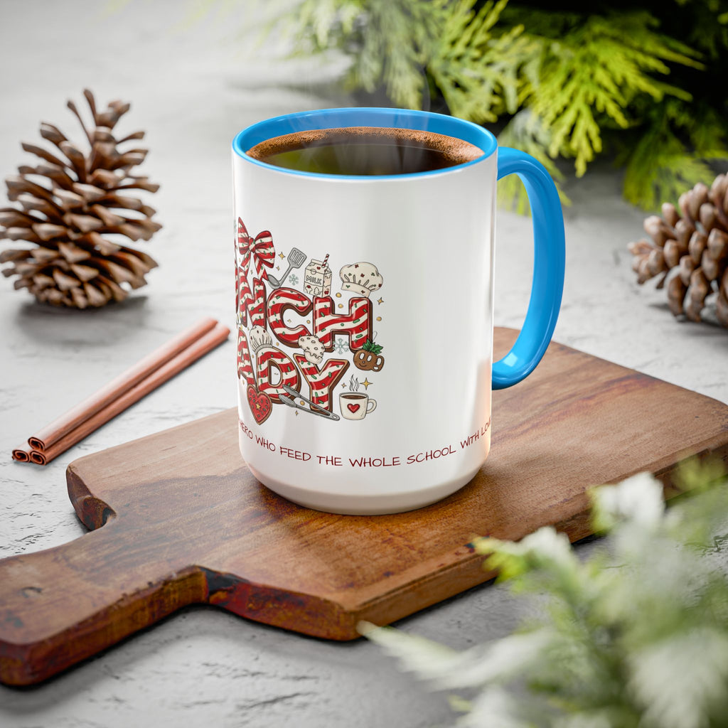 Lunch Lady Mug "Cafeteria Hero Who Feeds the Whole School With Love" | 11oz/15oz Gift  School Staff Christmas Mug Collection
