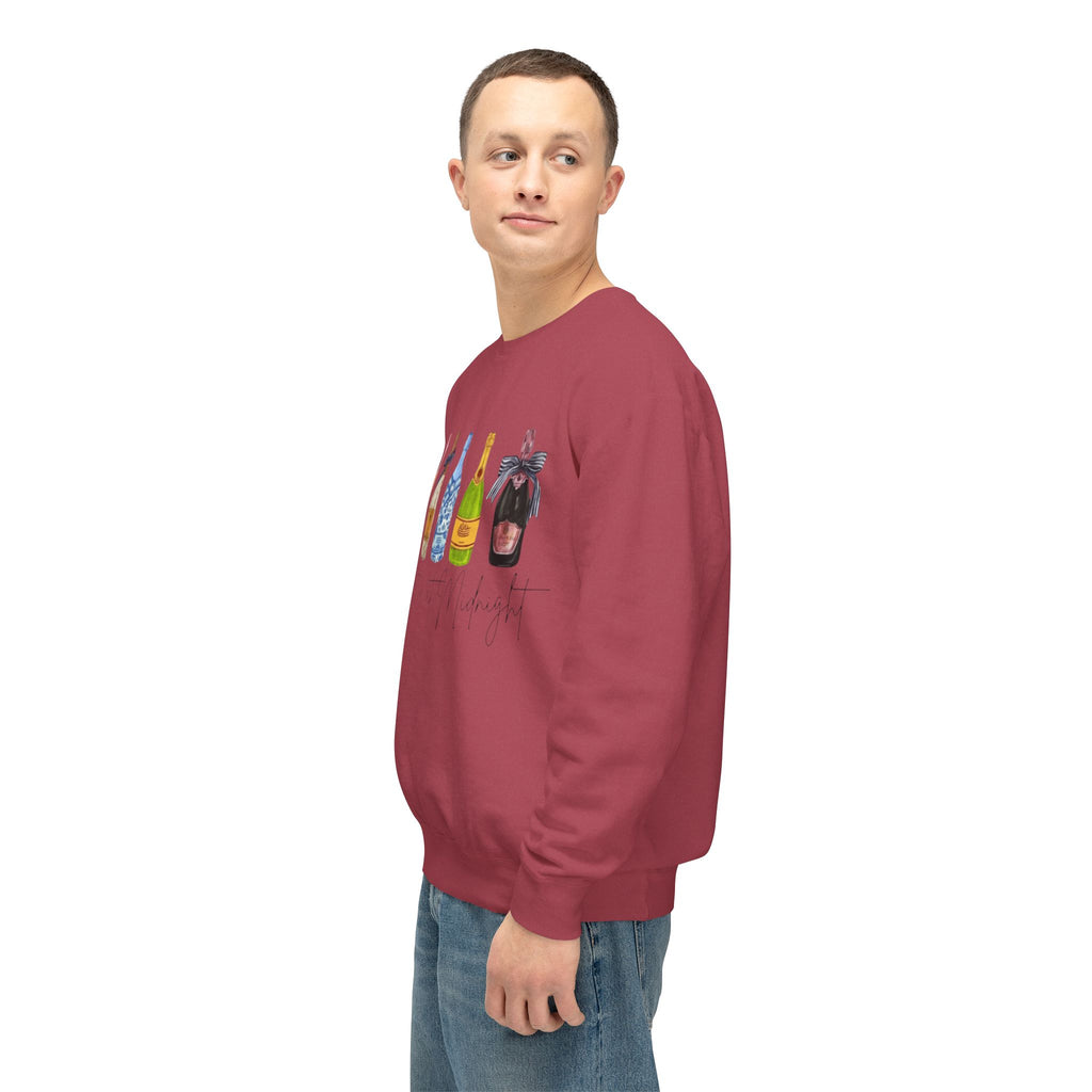 Champagne Bottles Crewneck Sweatshirt  Celebratory Bubbly Graphic