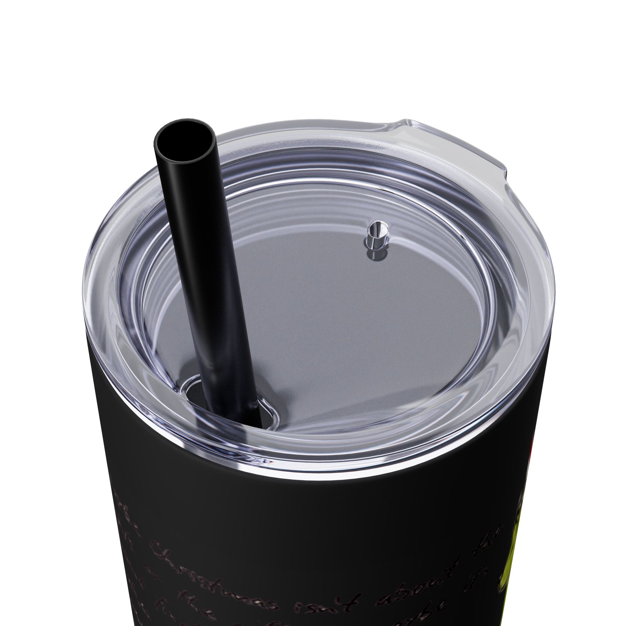 Grinch Christmas Skinny Tumbler with Straw — Dr. Seuss Holiday Quote Design, 20oz Christmas Mugs Collection