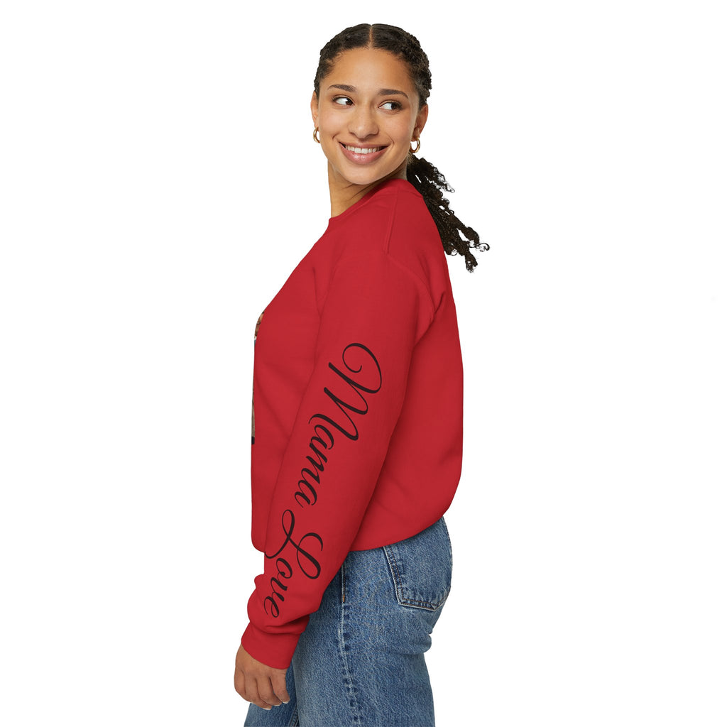 Mama Photo Collage Sweatshirt — "MAMA: clothed in strength & dignity" Sleeve Script