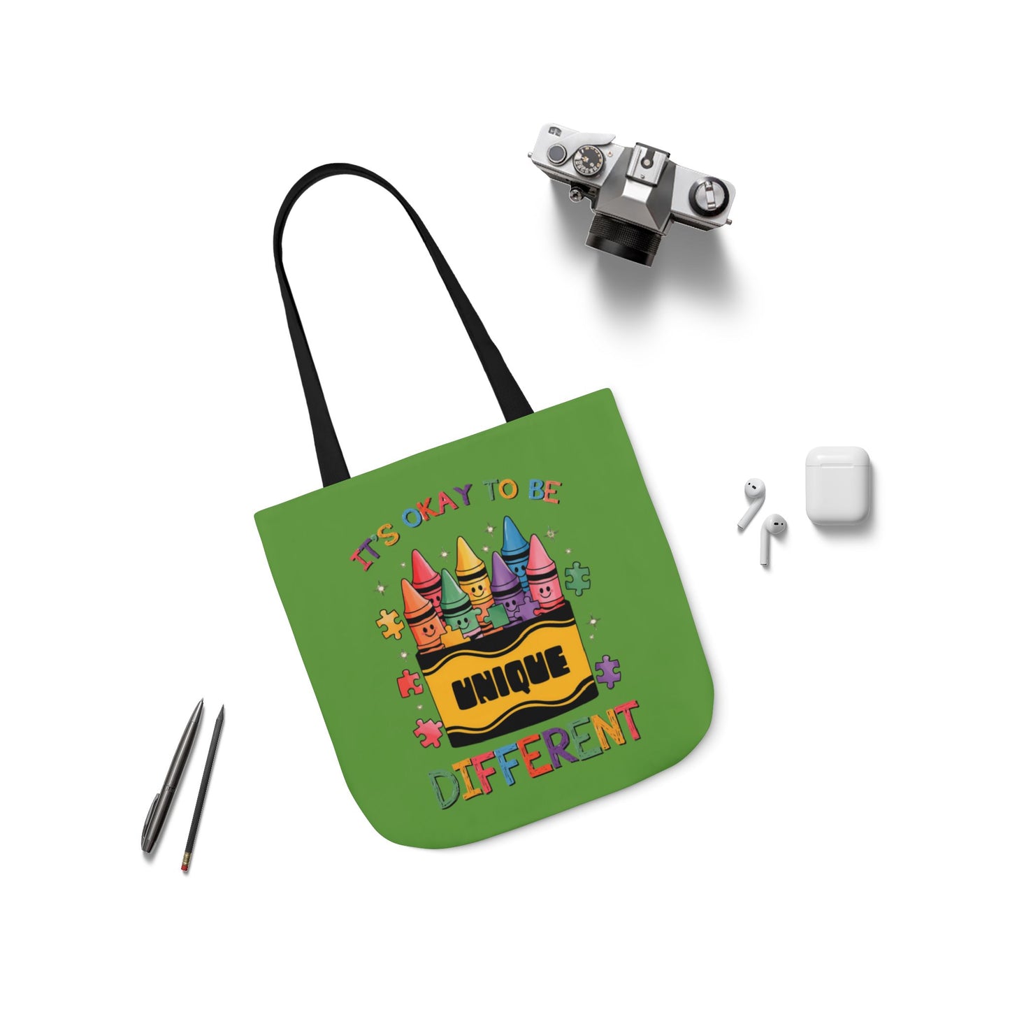 Autism Awareness & Pride Collection Unique Canvas Tote Bag with Colorful Castle Design