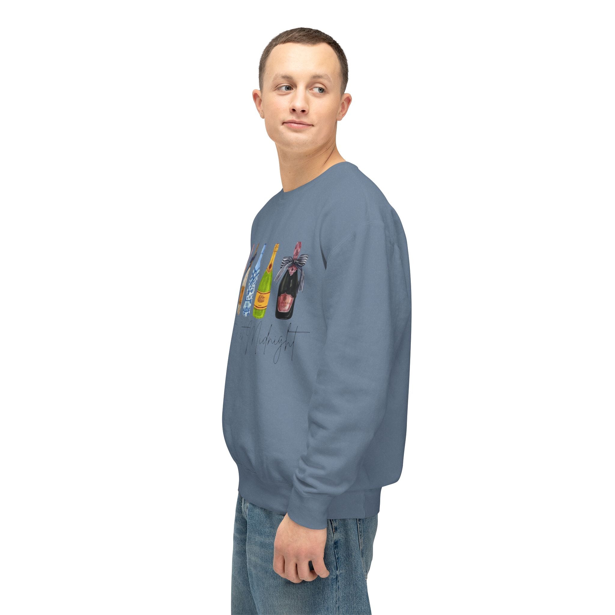 Champagne Bottles Crewneck Sweatshirt  Celebratory Bubbly Graphic