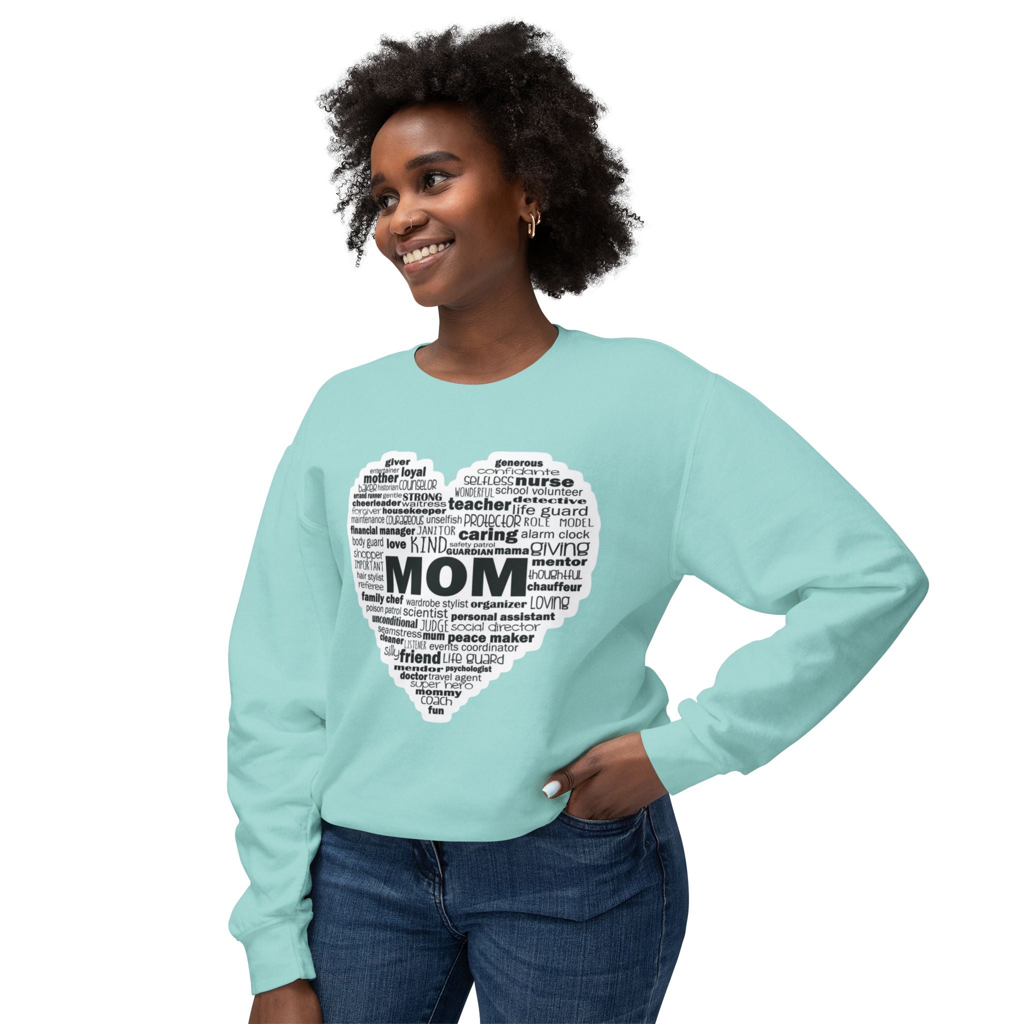 Mom Word-Cloud Heart Sweatshirt  Mother's Day Gift
