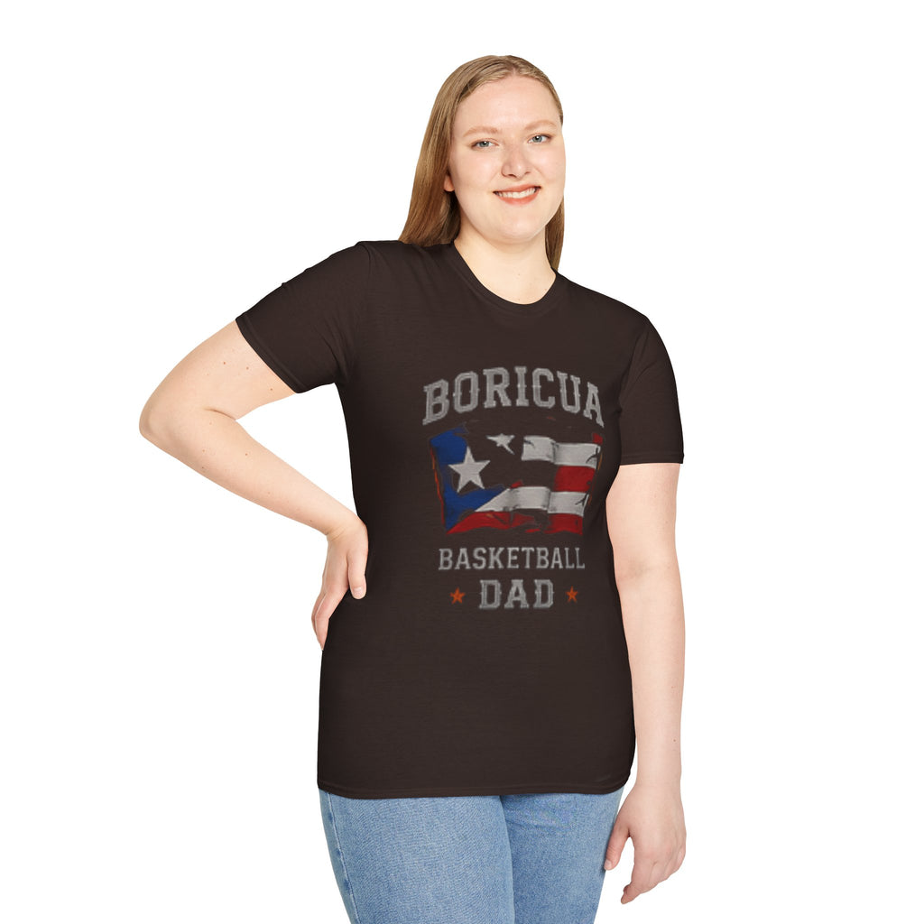 Boricua Basketball Dad T-Shirt — Puerto Rican Flag Pride Tee