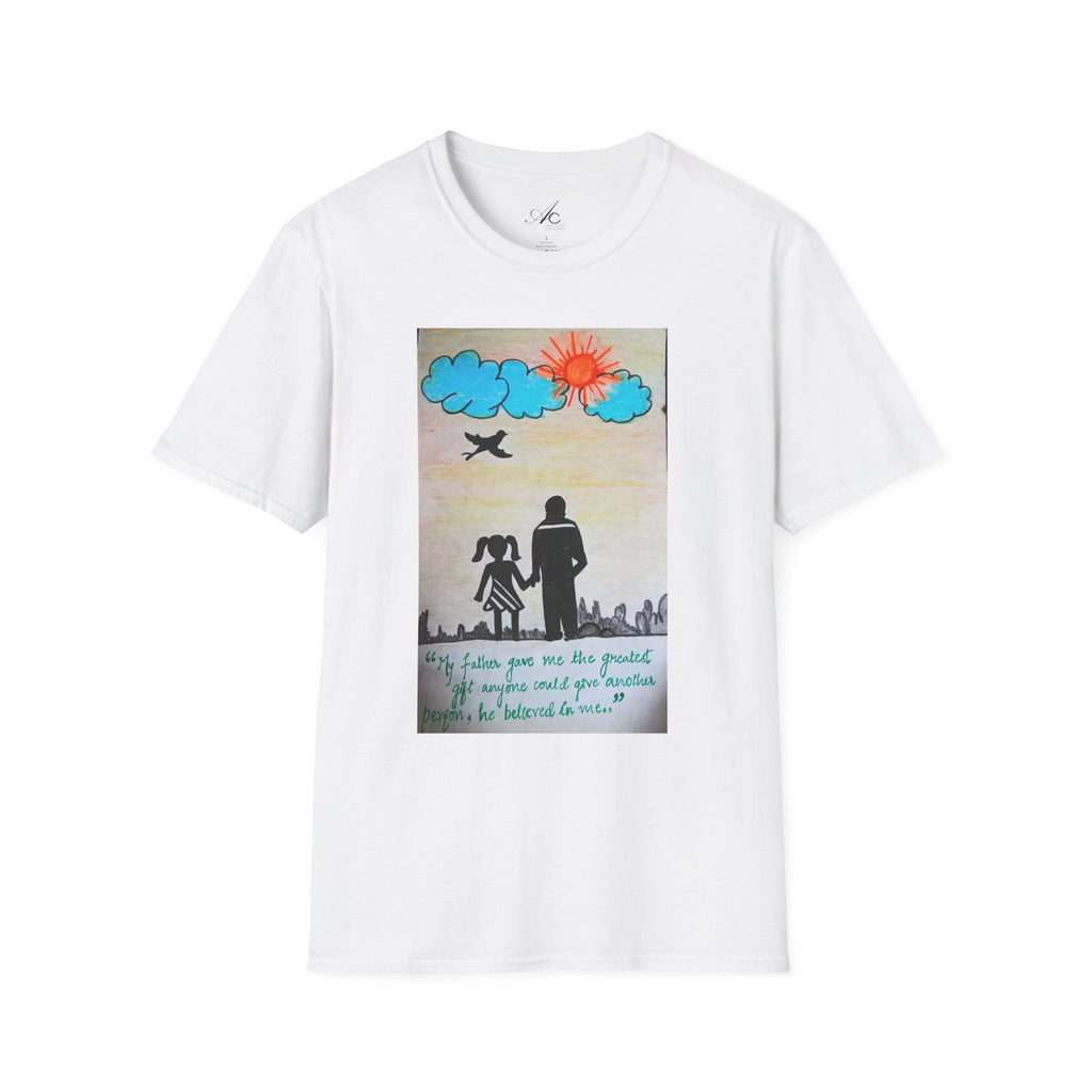 Inspirational Father-Daughter T-Shirt, Unisex Softstyle Tee for Family Bonding, Gift for Dads, Father's Day, Birthday