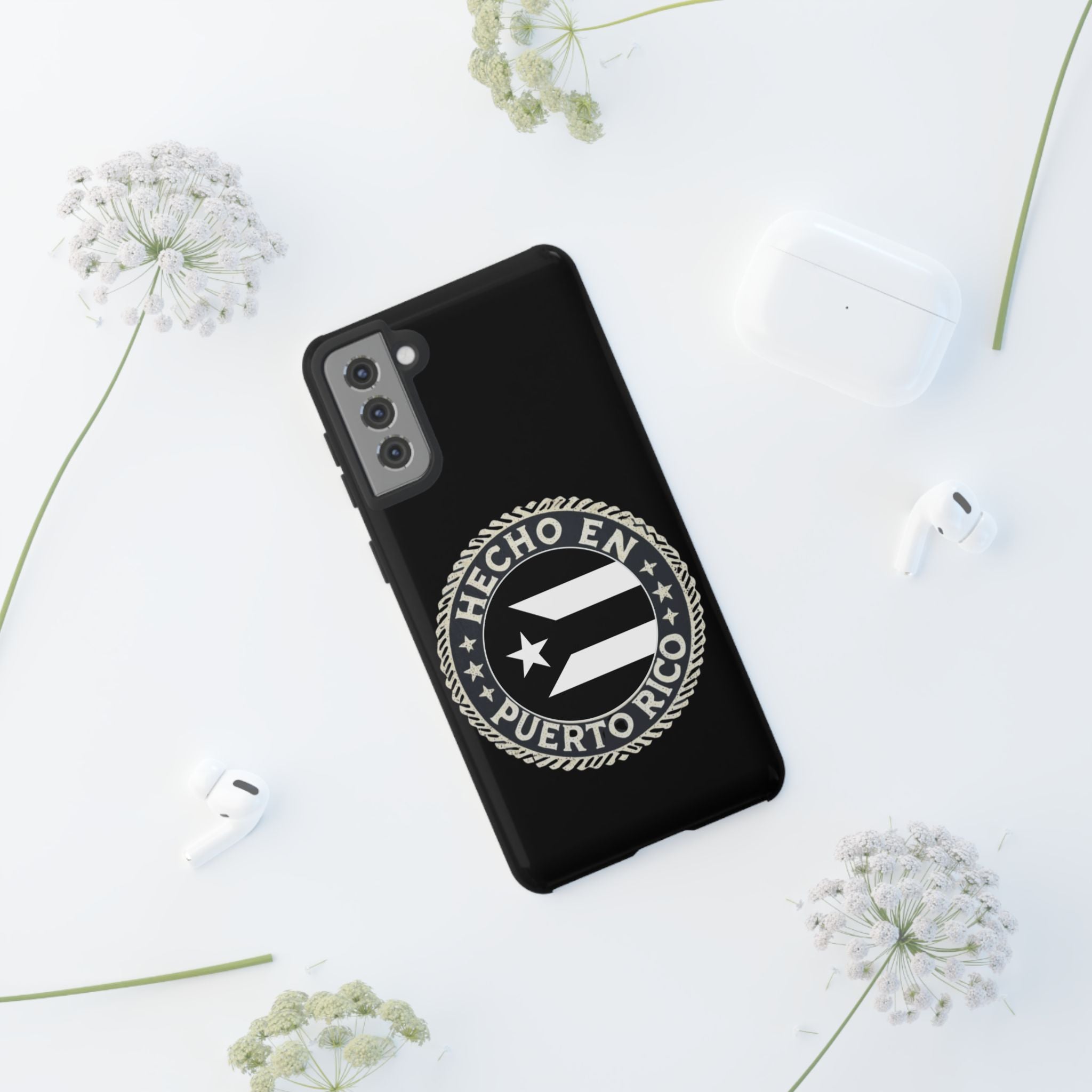 Hecho en Puerto Rico Phone Case  Puerto Rican Flag Emblem Tough Protective Cover
