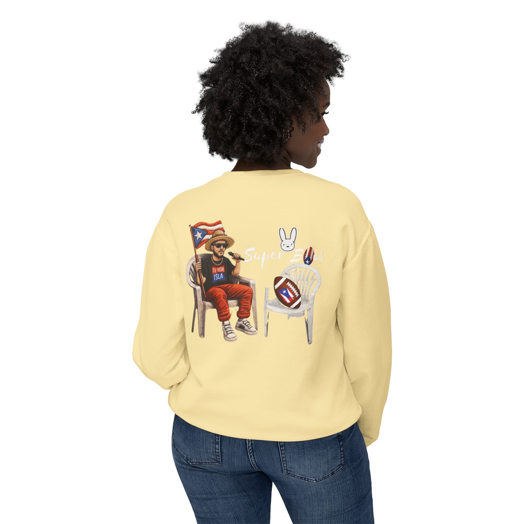 Benito Super Bowl 94 Puerto Rico Shirt Chair Vibes Crewneck Sweatshirt