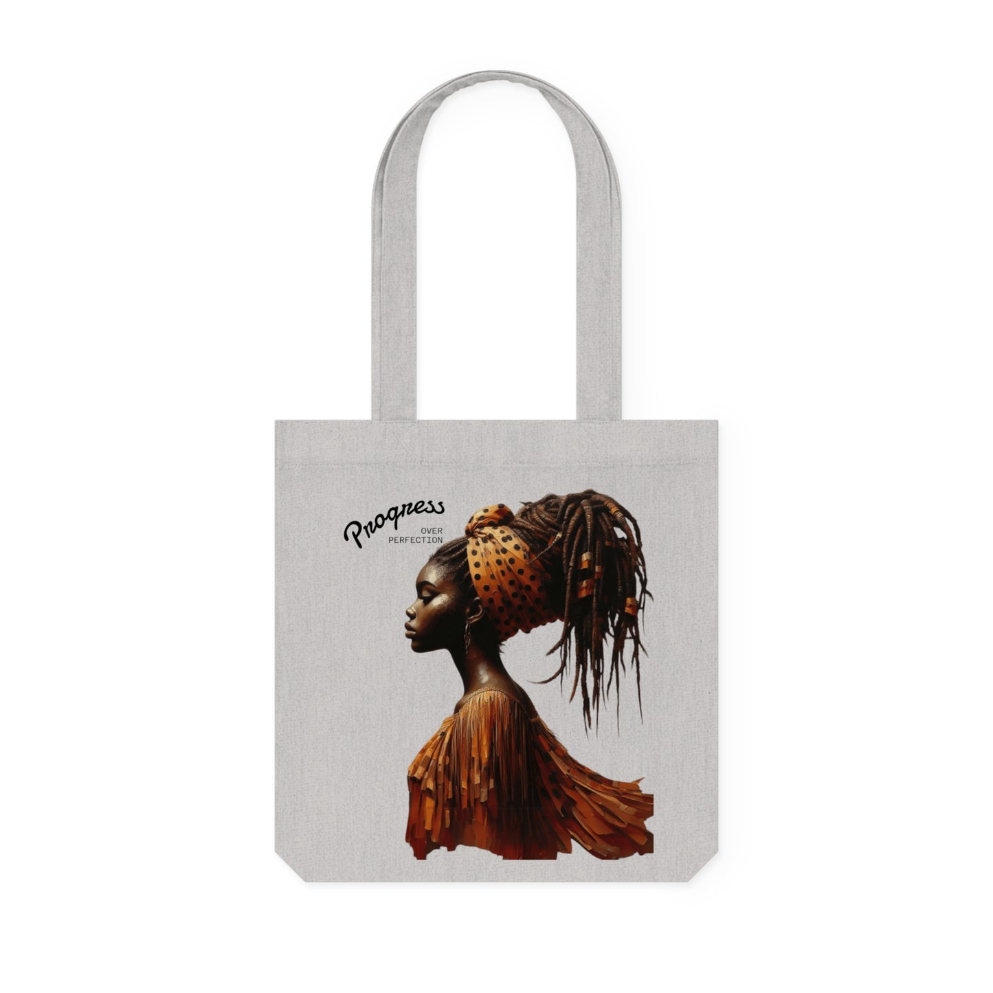 Empowerment & Progress Over Perfection, Eco-Friendly, Gift for Her, Fashionable Shopping Bag, Casual Tote