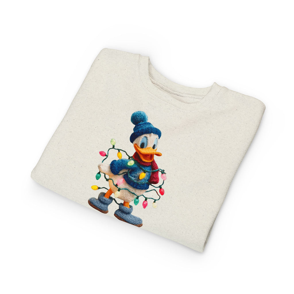 Toddler Sweatshirt  Festive Donald Duck Holiday Lights Pullover