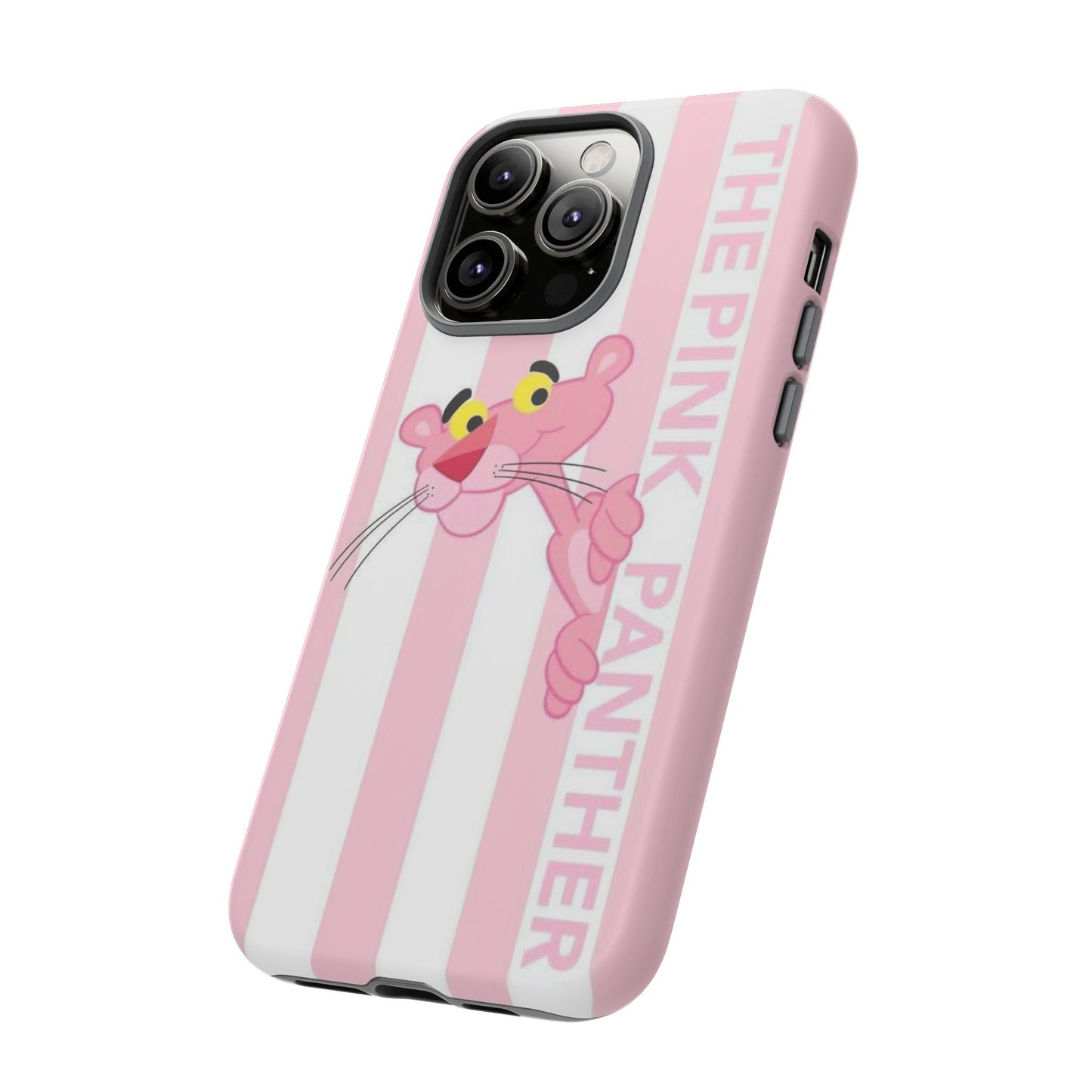 Pink Panther Tough Case Retro Striped Phone Case with "The Pink Panther" Design