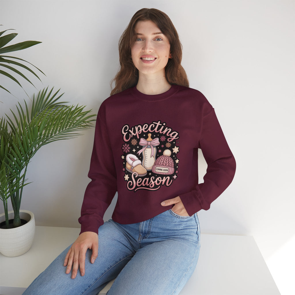 Expecting Season Sweatshirt  Cute Pregnancy Announcement Pullover Cartoon Christmas T-shirts and Sweaters